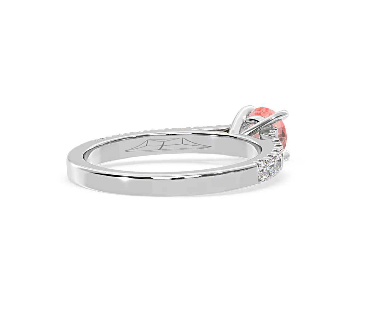 Natalia Pink Lab Diamond 0.91ct Side Stone Ring in Platinum - Elara Collection - Image 55