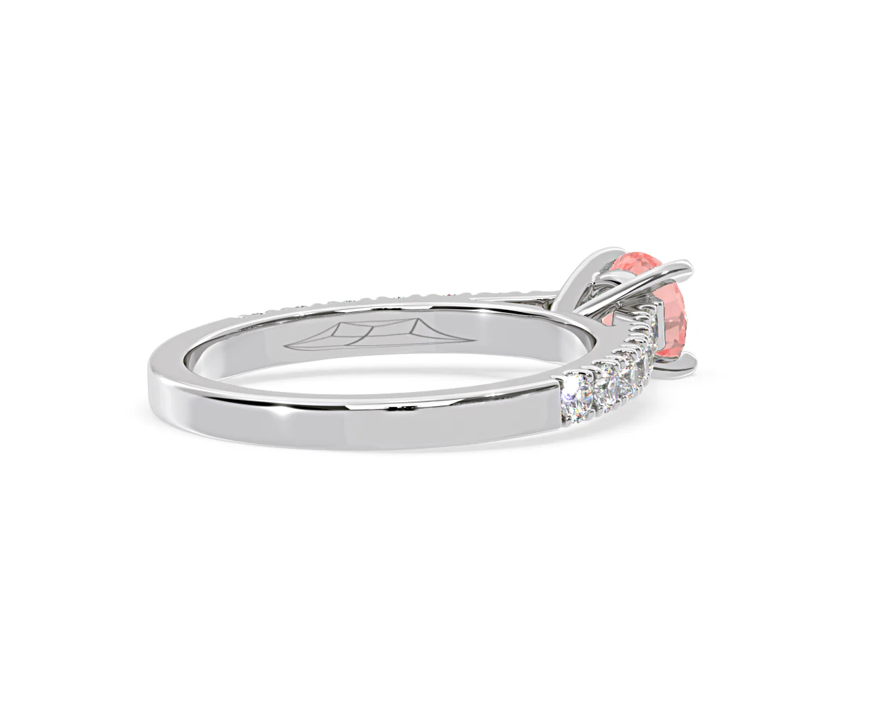 Natalia Pink Lab Diamond 0.91ct Side Stone Ring in Platinum - Elara Collection - Image 57