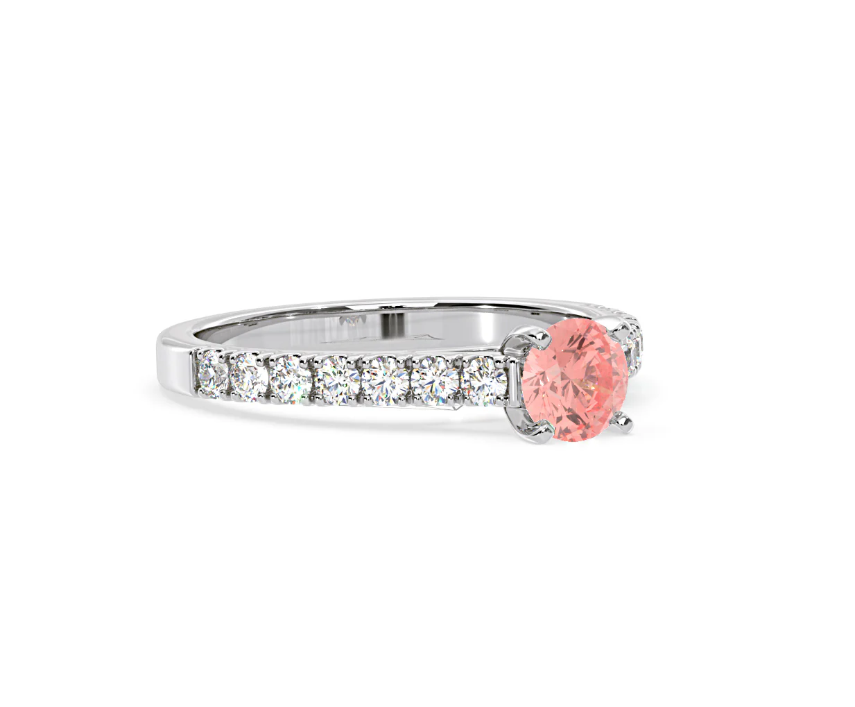 Natalia Pink Lab Diamond 0.91ct Side Stone Ring in Platinum - Elara Collection - Image 79