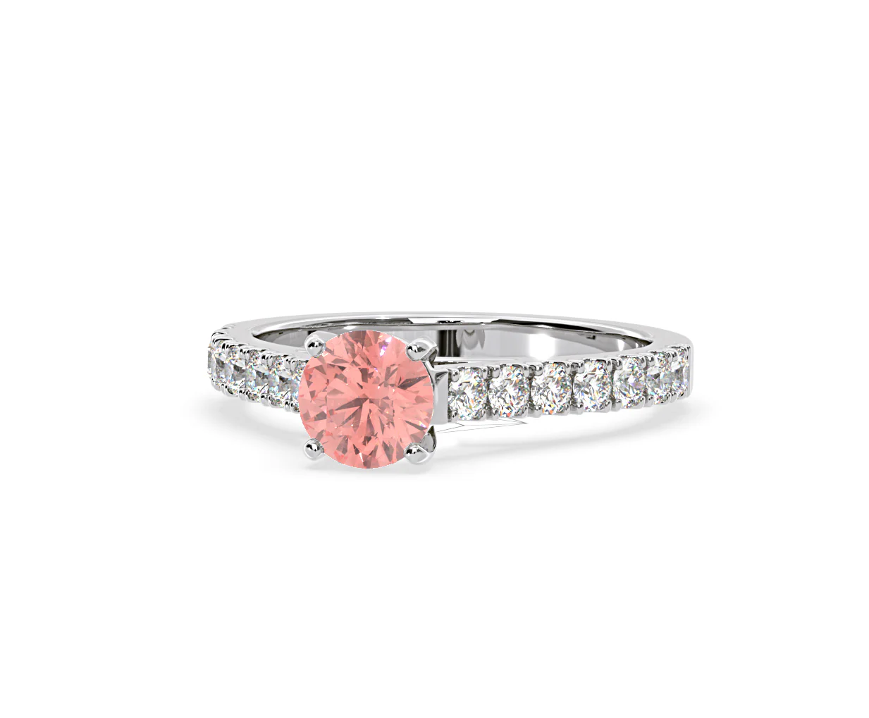 Natalia Pink Lab Diamond 1.50ct Side Stone Ring in 18K White Gold - Elara Collection - Image 10