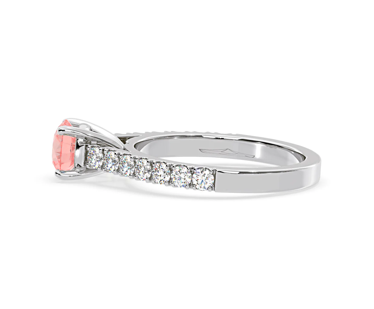 Natalia Pink Lab Diamond 1.50ct Side Stone Ring in 18K White Gold - Elara Collection - Image 28