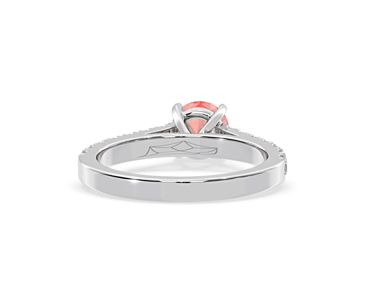 Natalia Pink Lab Diamond 1.50ct Side Stone Ring in 18K White Gold - Elara Collection - Image 48