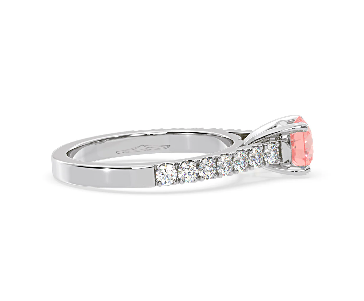 Natalia Pink Lab Diamond 1.50ct Side Stone Ring in 18K White Gold - Elara Collection - Image 65