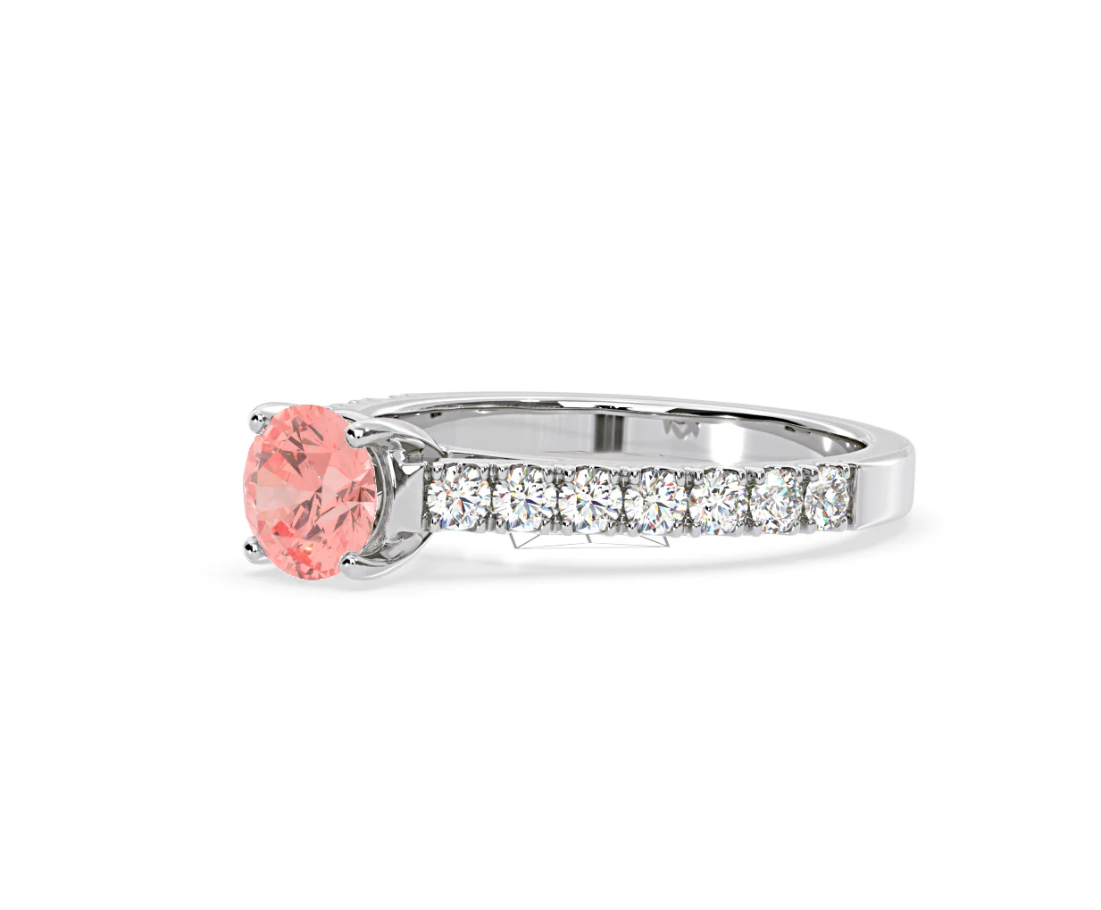 Natalia Pink Lab Diamond 1.50ct Side Stone Ring in Platinum - Elara Collection - Image 16