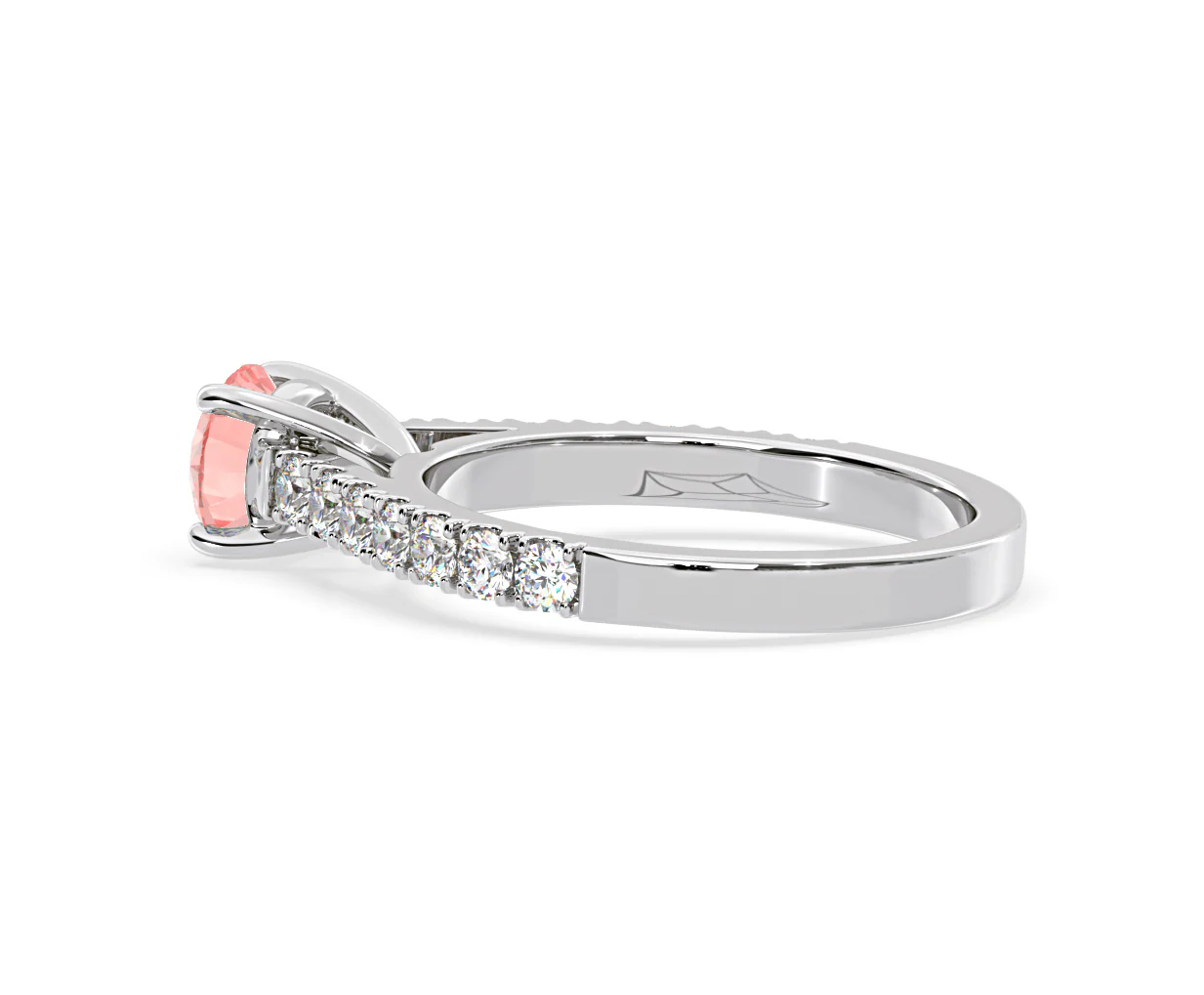 Natalia Pink Lab Diamond 1.50ct Side Stone Ring in Platinum - Elara Collection - Image 32