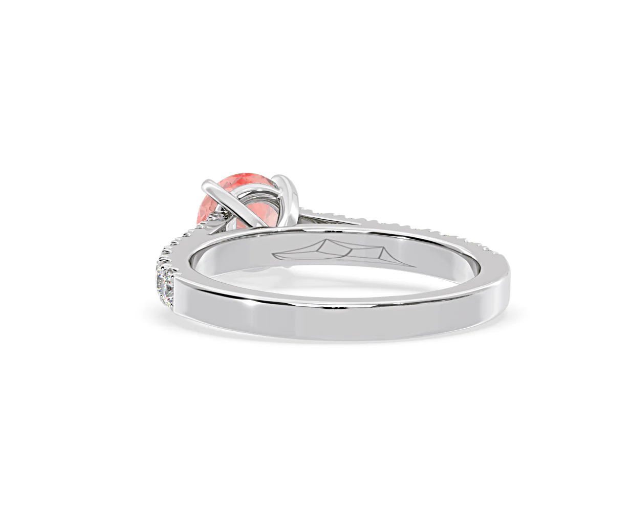 Natalia Pink Lab Diamond 1.50ct Side Stone Ring in Platinum - Elara Collection - Image 42