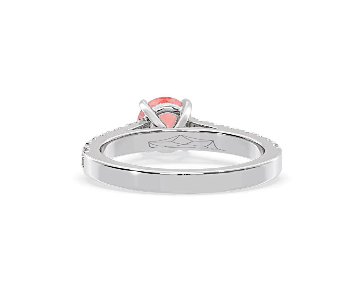 Natalia Pink Lab Diamond 1.50ct Side Stone Ring in Platinum - Elara Collection - Image 45