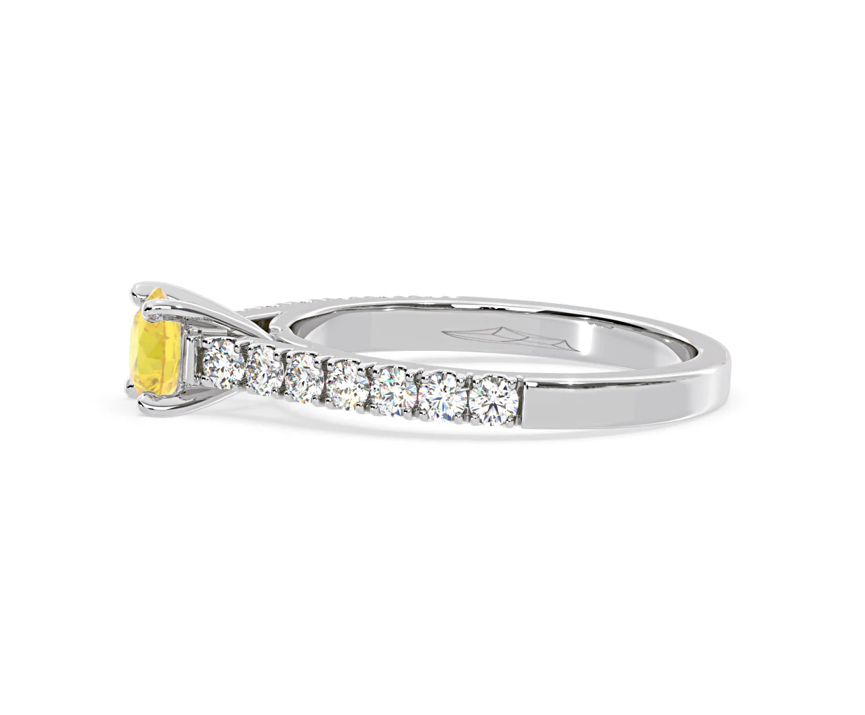 Natalia Yellow Lab Diamond 0.91ct Side Stone Ring in 18K White Gold - Elara Collection - Image 25