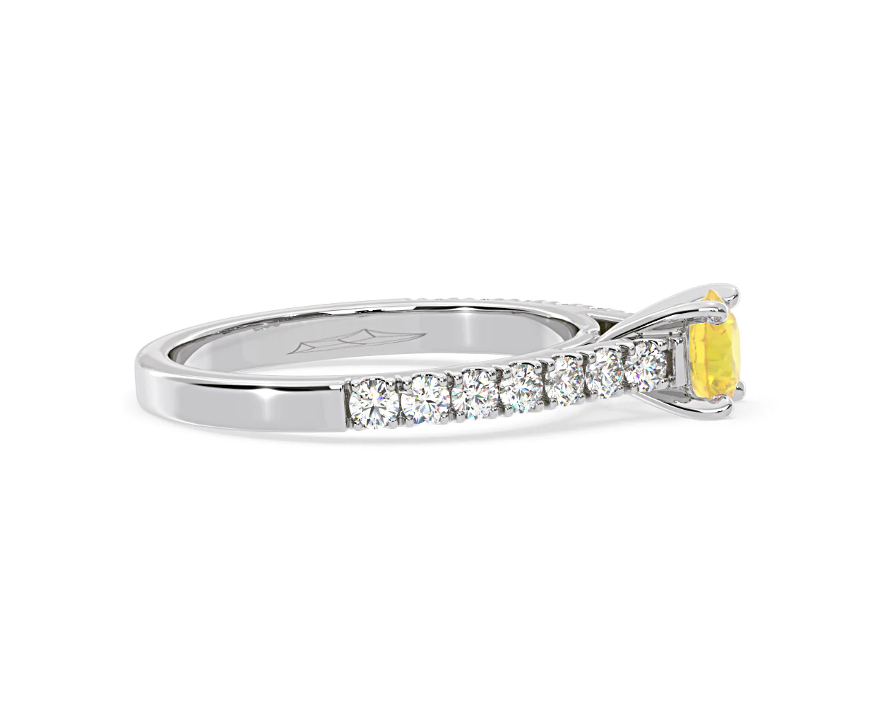 Natalia Yellow Lab Diamond 0.91ct Side Stone Ring in 18K White Gold - Elara Collection - Image 68