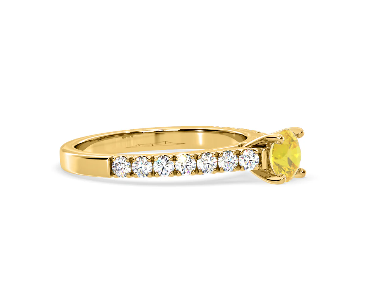 Natalia Yellow Lab Diamond 0.91ct Side Stone Ring in 18K Yellow Gold - Elara Collection - Image 74