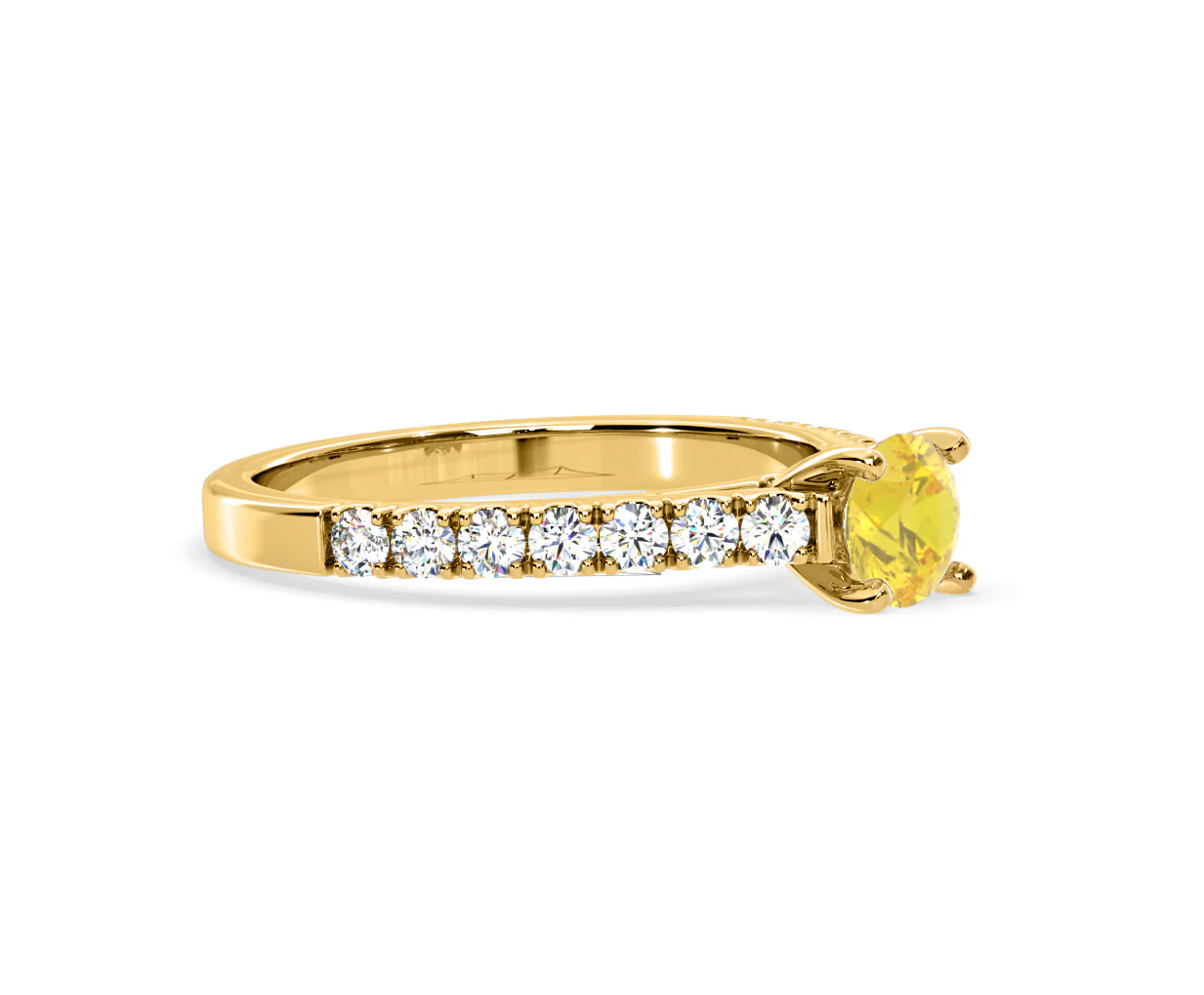 Natalia Yellow Lab Diamond 0.91ct Side Stone Ring in 18K Yellow Gold - Elara Collection - Image 76