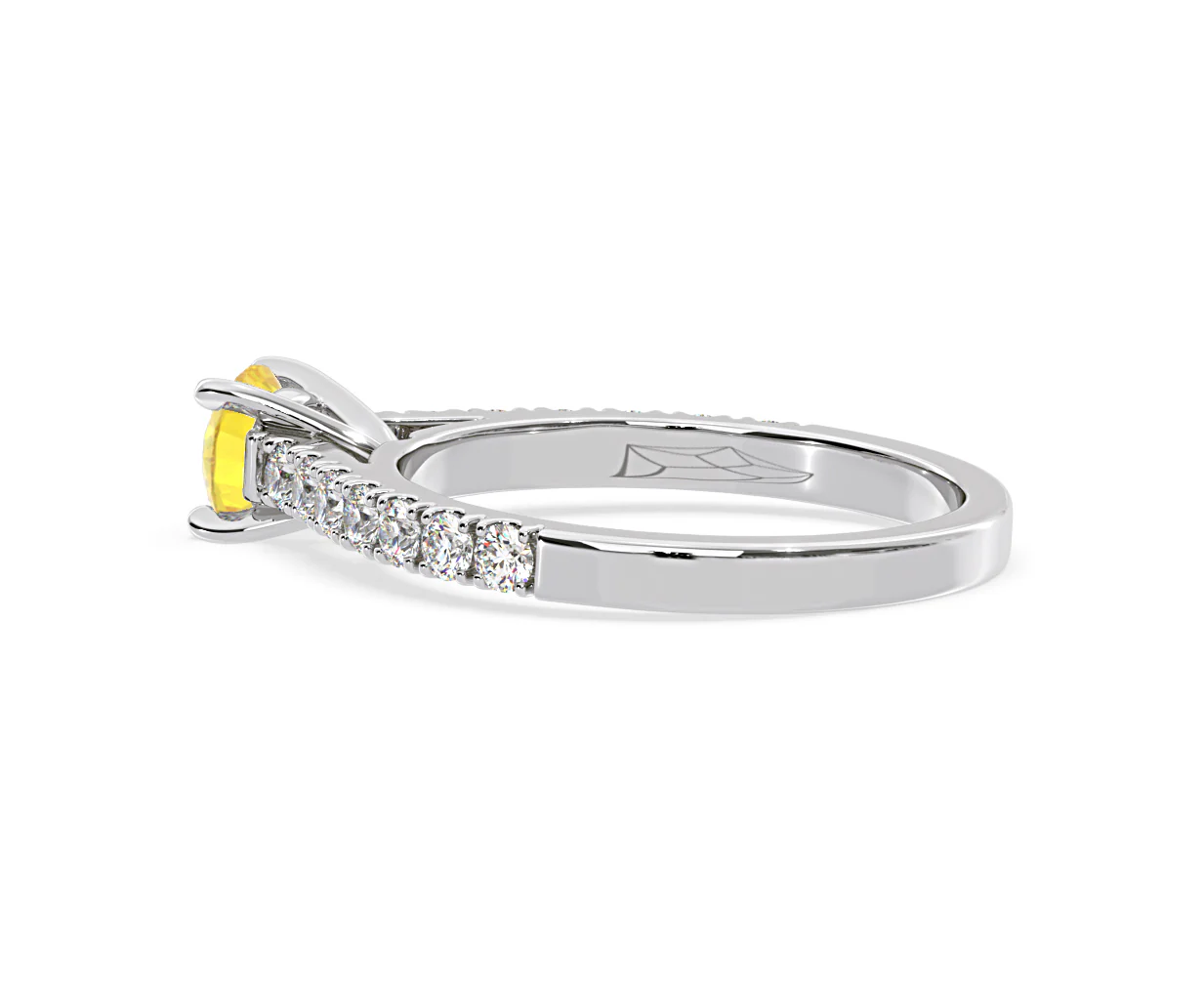 Natalia Yellow Lab Diamond 0.91ct Side Stone Ring in Platinum - Elara Collection - Image 32