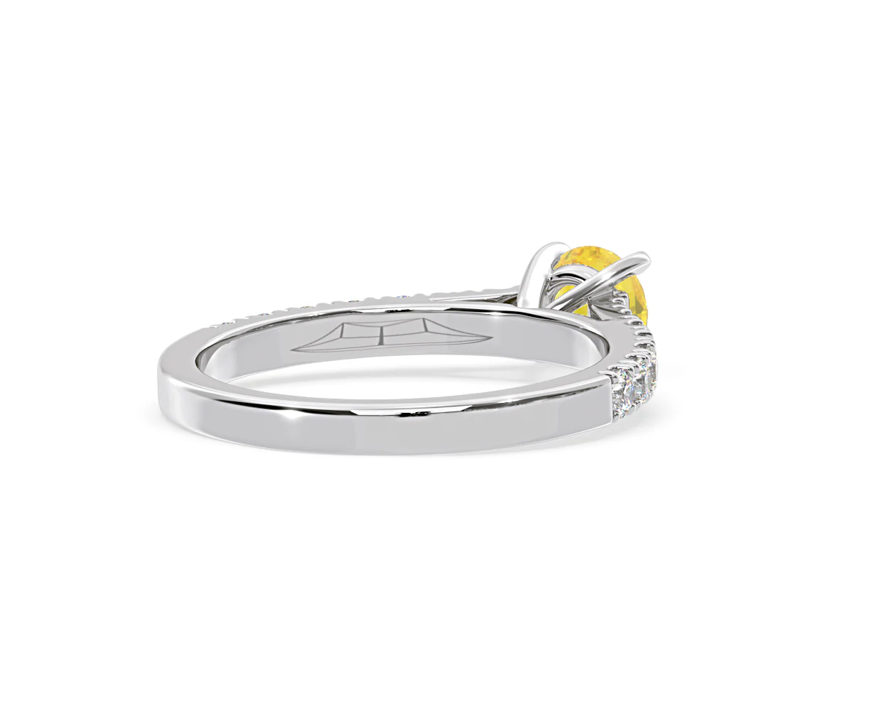 Natalia Yellow Lab Diamond 0.91ct Side Stone Ring in Platinum - Elara Collection - Image 54
