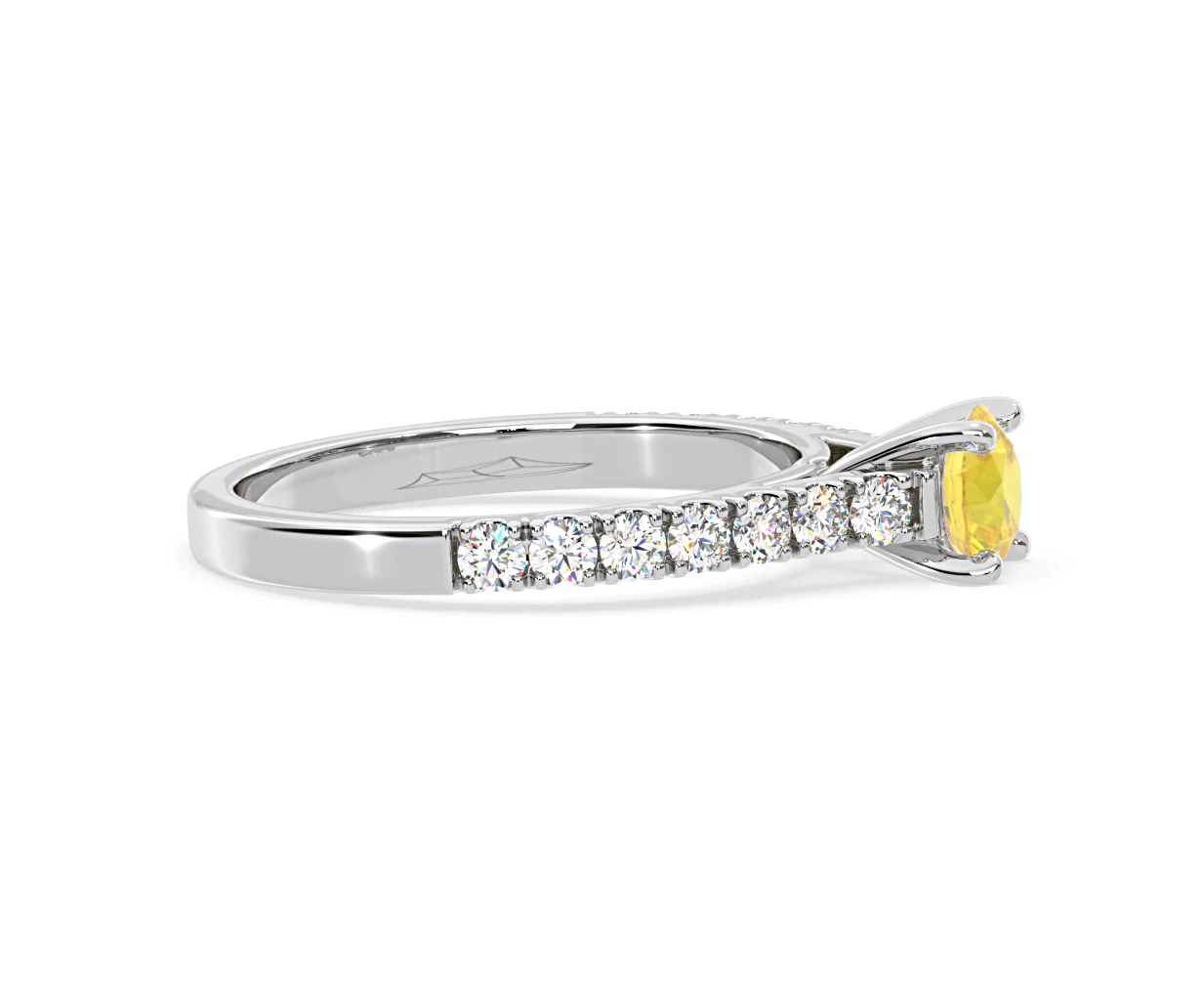 Natalia Yellow Lab Diamond 0.91ct Side Stone Ring in Platinum - Elara Collection - Image 69