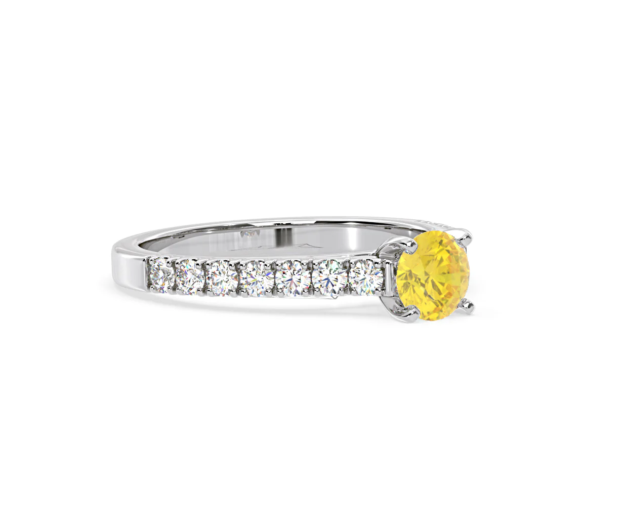 Natalia Yellow Lab Diamond 0.91ct Side Stone Ring in Platinum - Elara Collection - Image 78