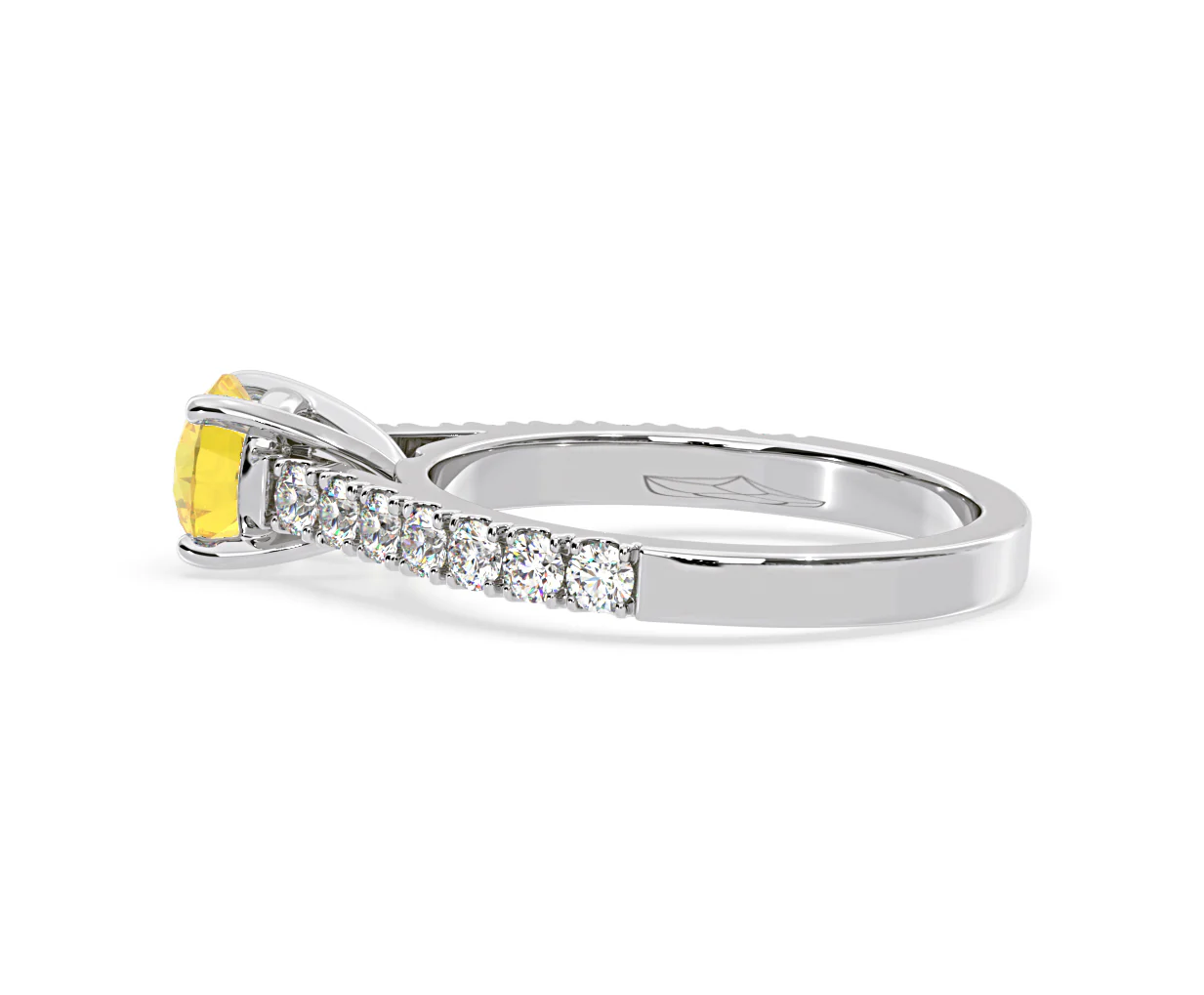 Natalia Yellow Lab Diamond 1.50ct Side Stone Ring in 18K White Gold - Elara Collection - Image 31