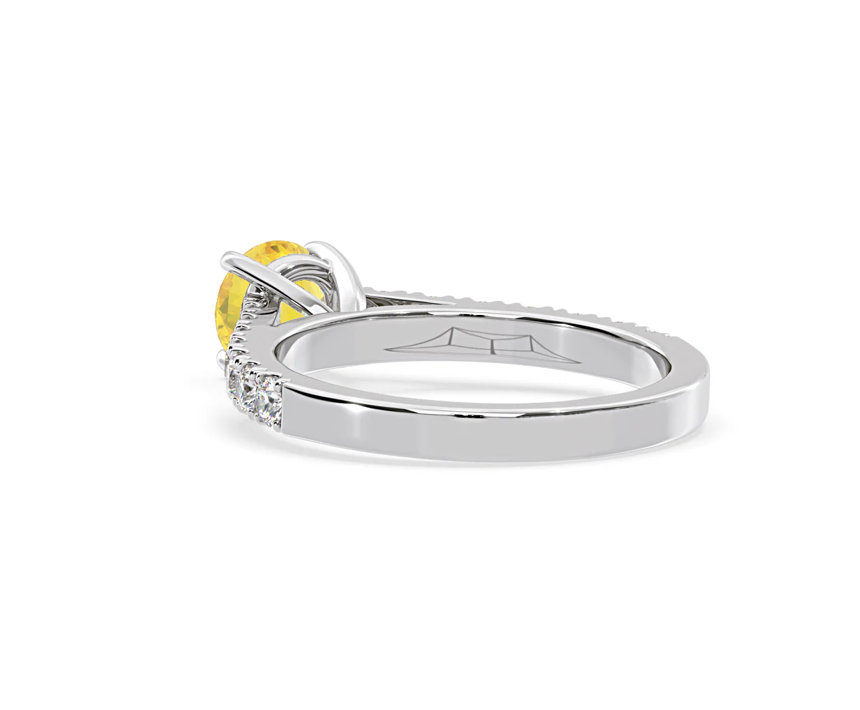 Natalia Yellow Lab Diamond 1.50ct Side Stone Ring in 18K White Gold - Elara Collection - Image 40