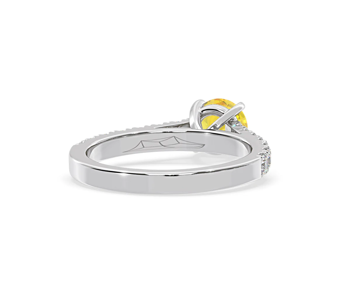 Natalia Yellow Lab Diamond 1.50ct Side Stone Ring in 18K White Gold - Elara Collection - Image 52