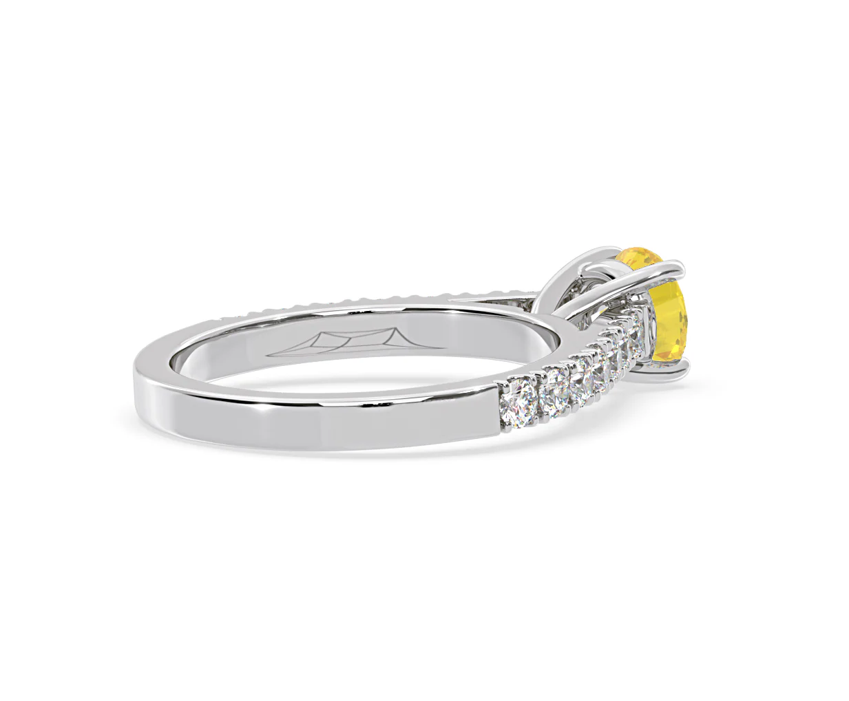 Natalia Yellow Lab Diamond 1.50ct Side Stone Ring in 18K White Gold - Elara Collection - Image 59