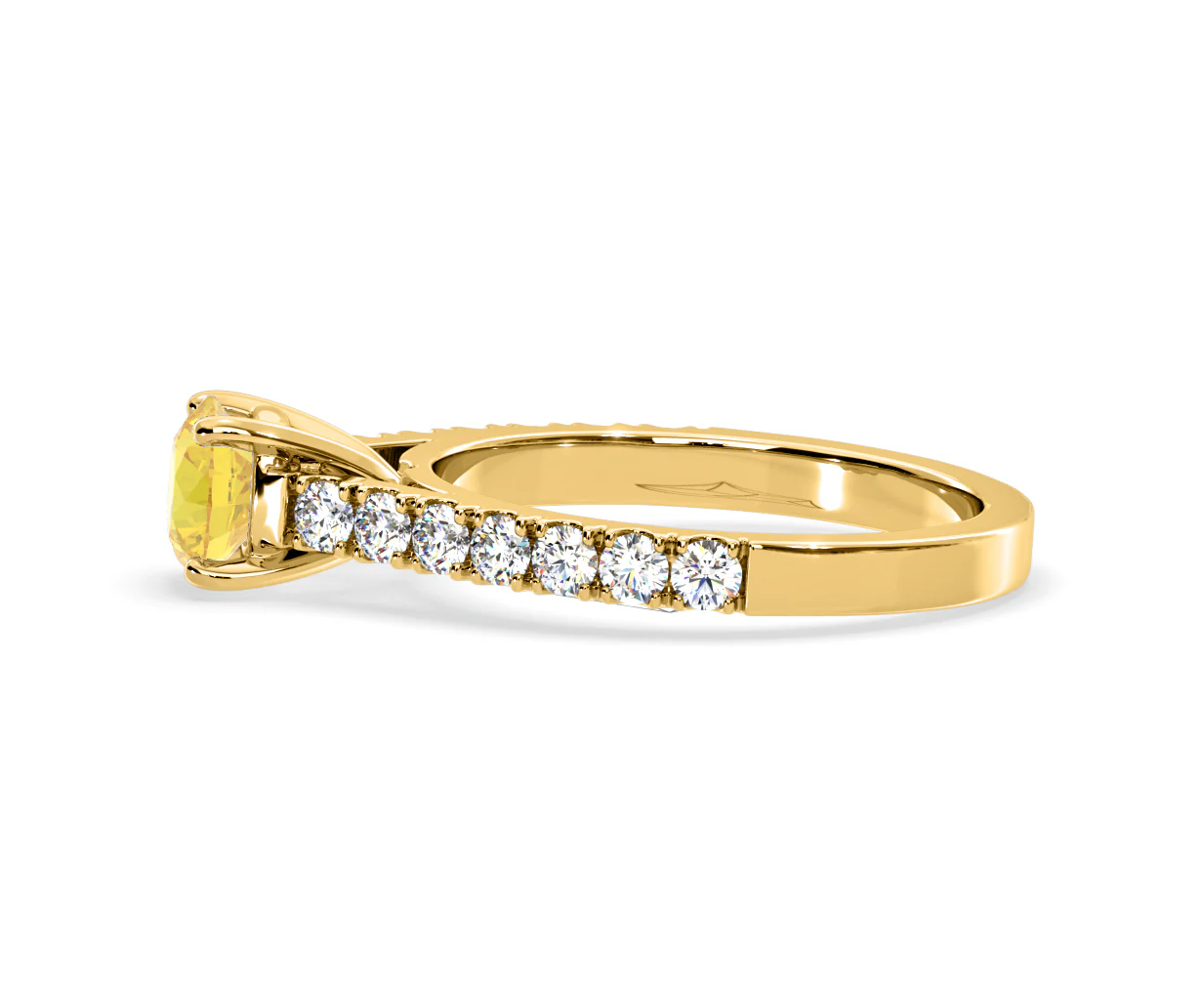 Natalia Yellow Lab Diamond 1.50ct Side Stone Ring in 18K Yellow Gold - Elara Collection - Image 26