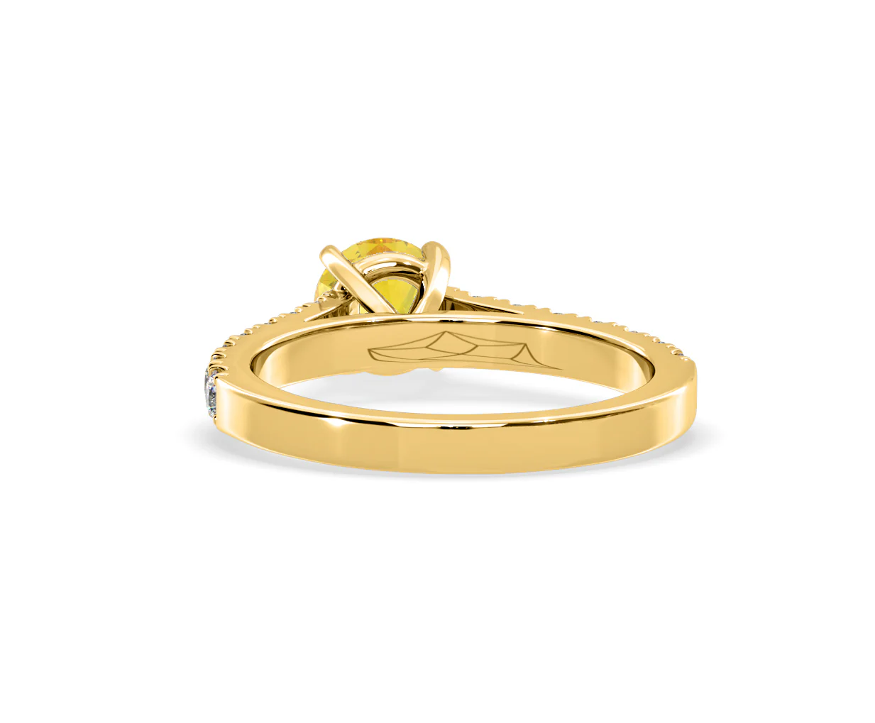 Natalia Yellow Lab Diamond 1.50ct Side Stone Ring in 18K Yellow Gold - Elara Collection - Image 44