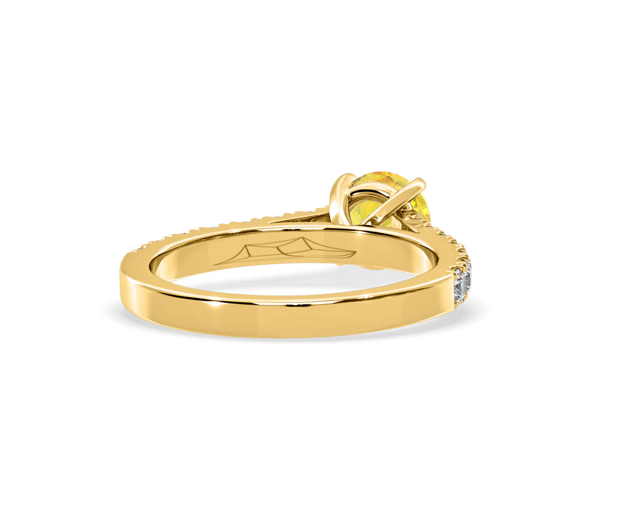 Natalia Yellow Lab Diamond 1.50ct Side Stone Ring in 18K Yellow Gold - Elara Collection - Image 51