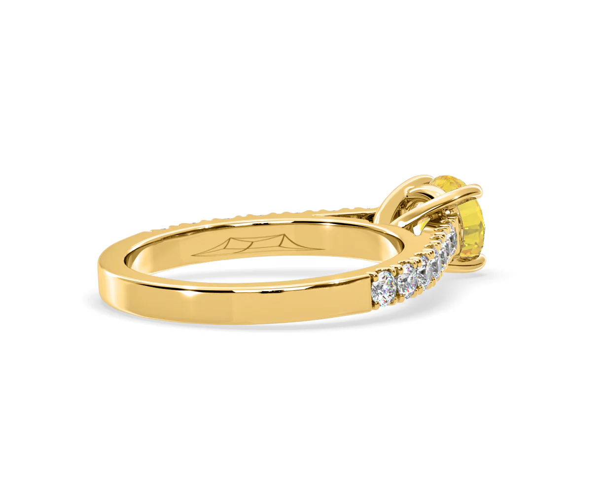 Natalia Yellow Lab Diamond 1.50ct Side Stone Ring in 18K Yellow Gold - Elara Collection - Image 57