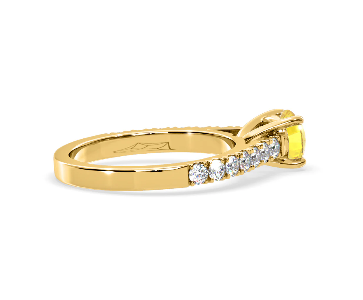 Natalia Yellow Lab Diamond 1.50ct Side Stone Ring in 18K Yellow Gold - Elara Collection - Image 61