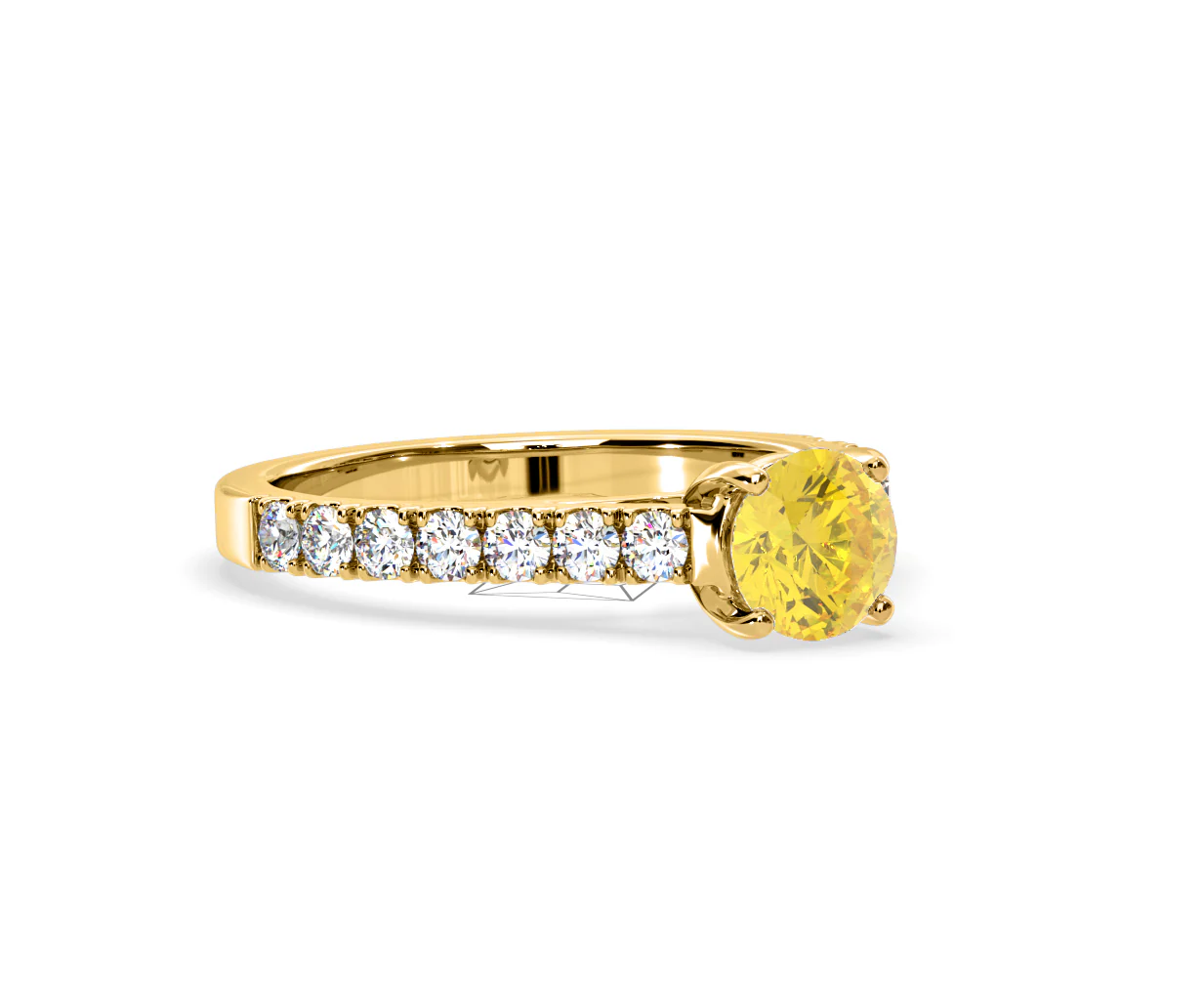 Natalia Yellow Lab Diamond 1.50ct Side Stone Ring in 18K Yellow Gold - Elara Collection - Image 79