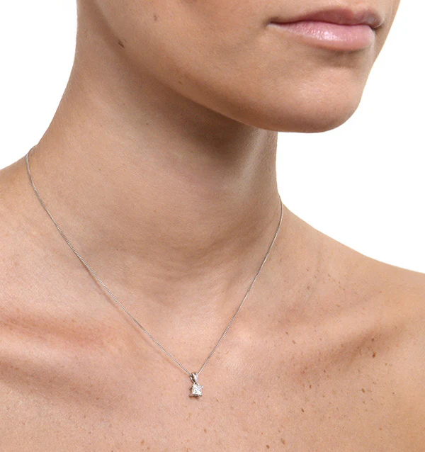 Olivia 18K White Gold Lab Diamond Pendant Necklace 0.50CT F/VS - Image 3
