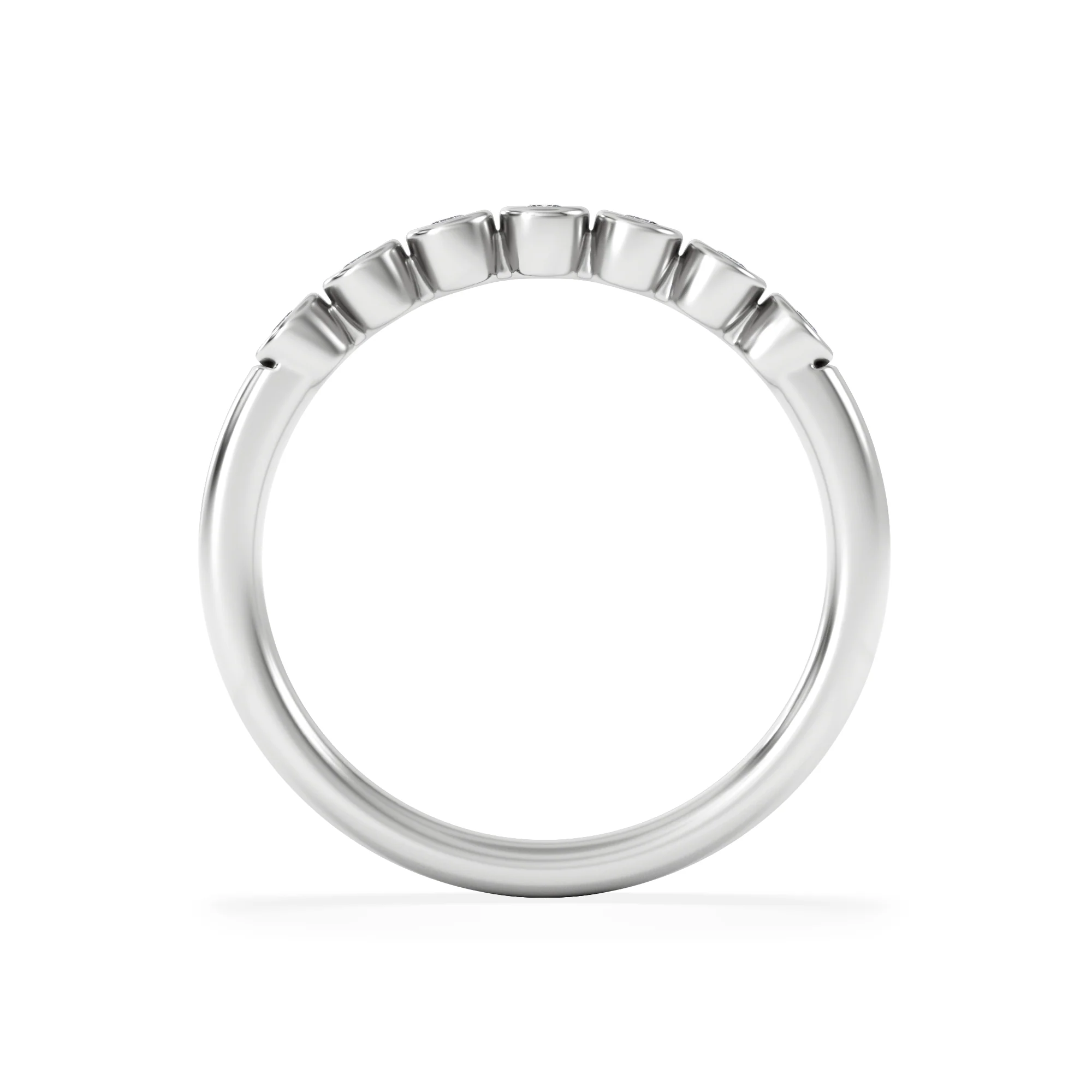 Orbit Half Band 0.15ct F/VS Round Cut Rubover Eternity Ring in Sterling Silver - Image 3