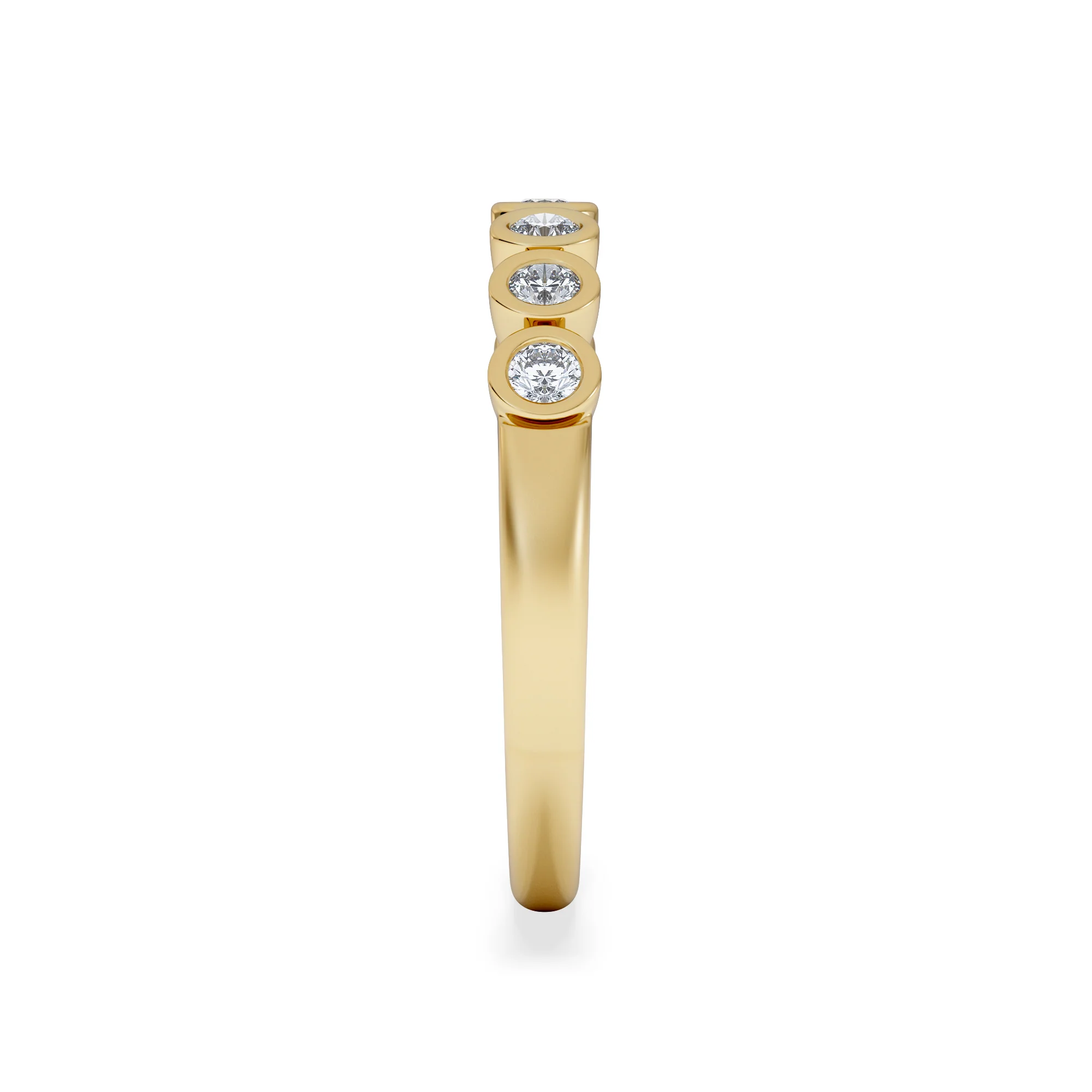 Orbit Half Band 0.30ct F/VS Round Cut Rubover Eternity Ring in 9K Yellow Gold - Image 4