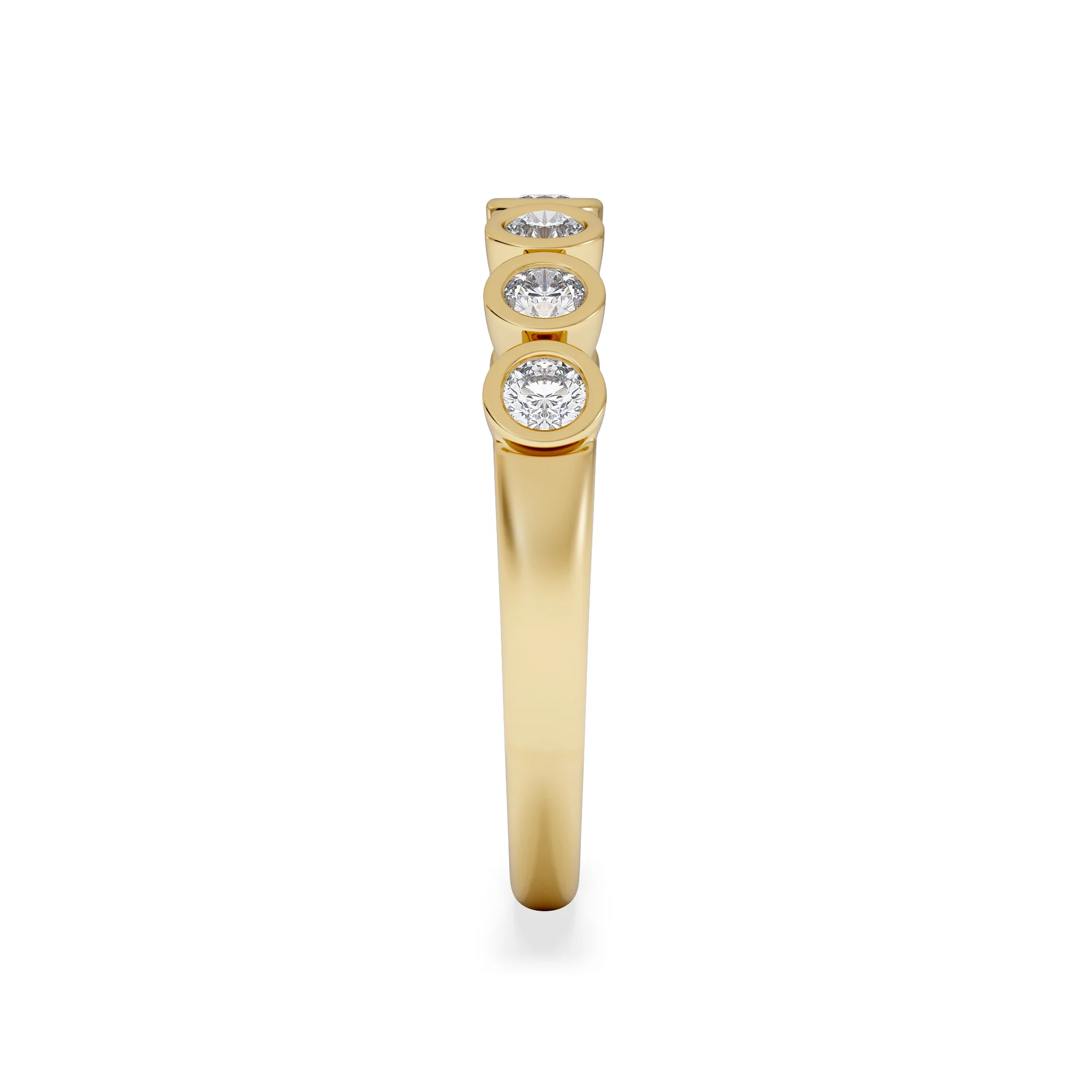 Orbit Half Band 0.50ct F/VS Round Cut Rubover Eternity Ring in 9K Yellow Gold - Image 5