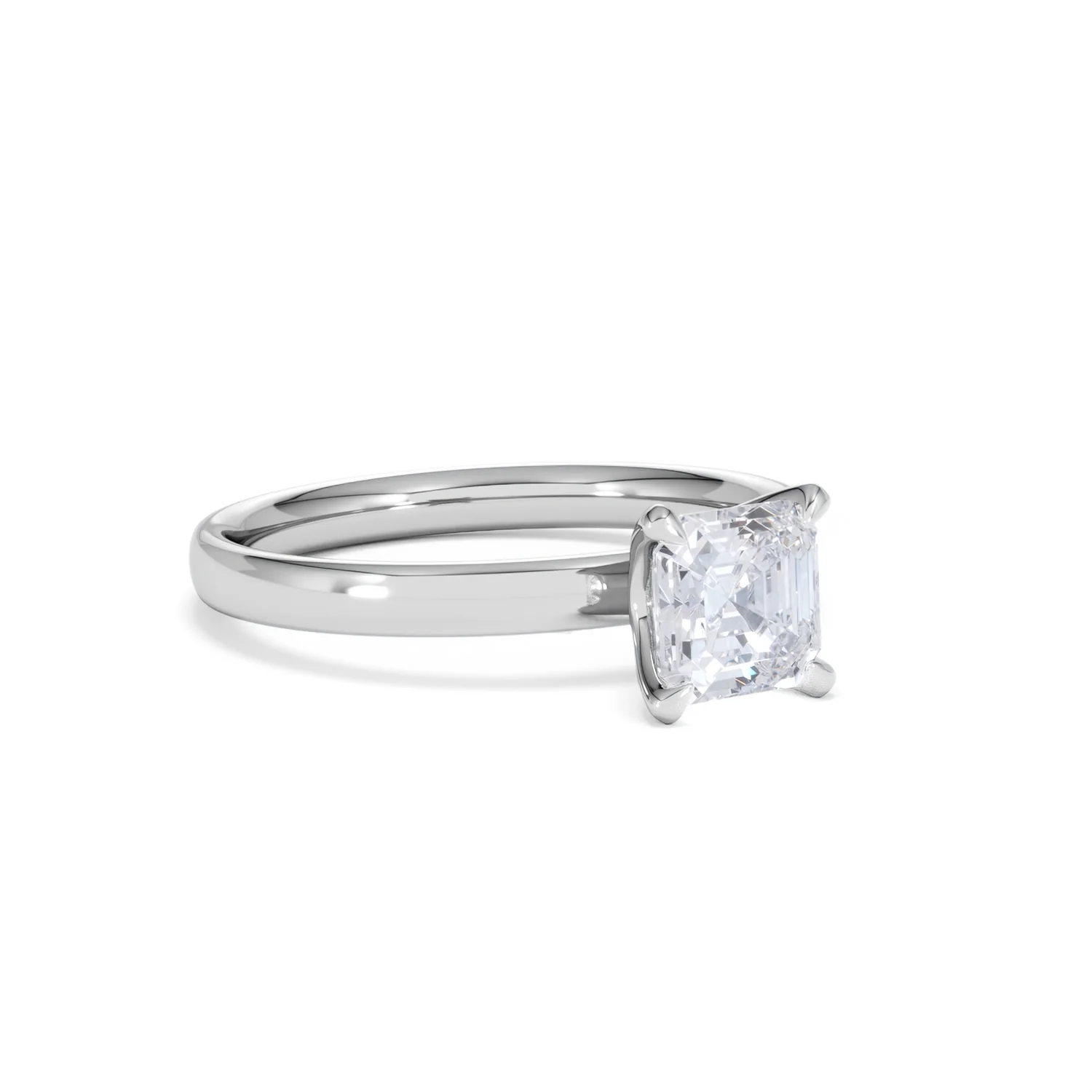 Origin 1.00ct Asscher Cut Lab Diamond Solitaire Engagement Ring in 18K White Gold - Image 15