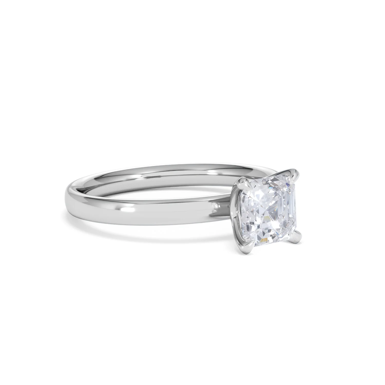 Origin 1.00ct Asscher Cut Lab Diamond Solitaire Engagement Ring in 18K White Gold - Image 16