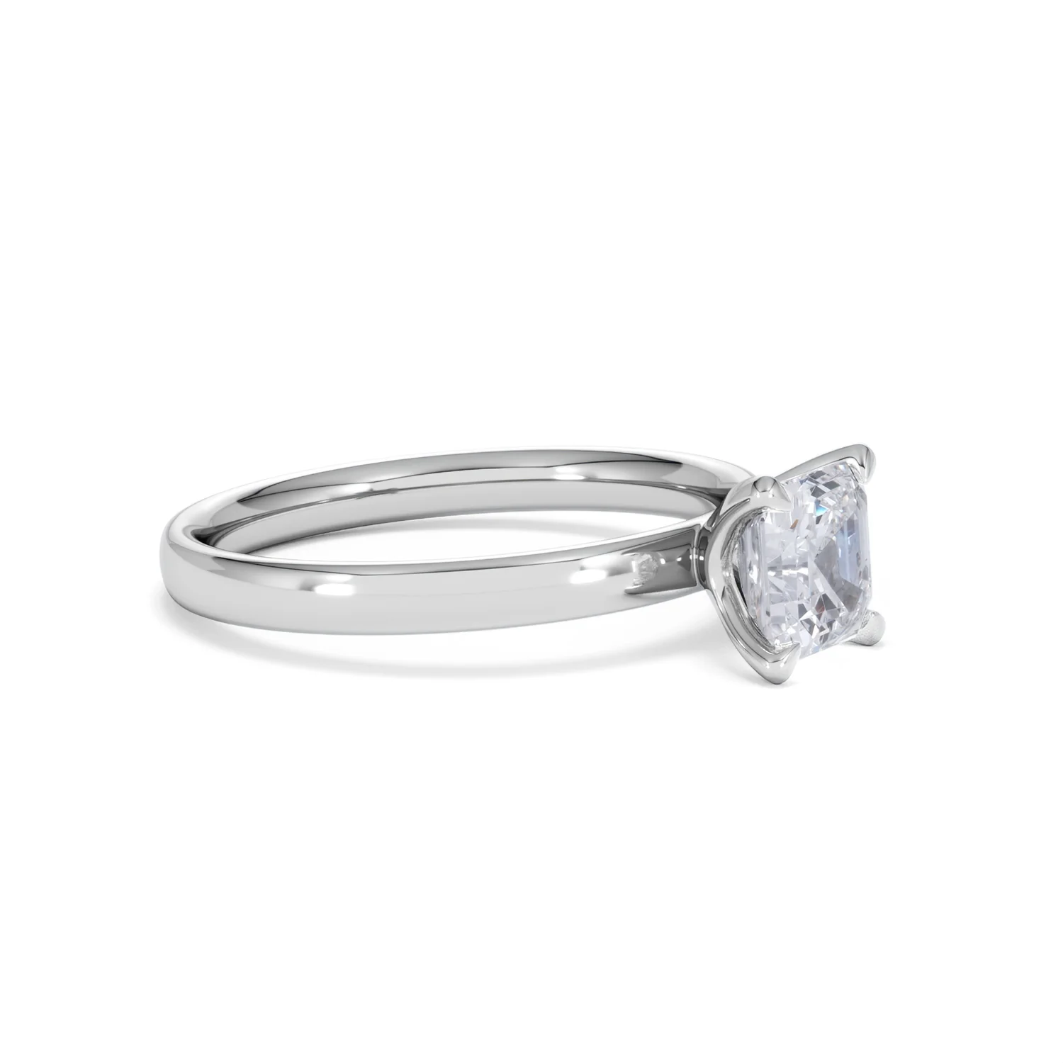 Origin 1.00ct Asscher Cut Lab Diamond Solitaire Engagement Ring in 18K White Gold - Image 20
