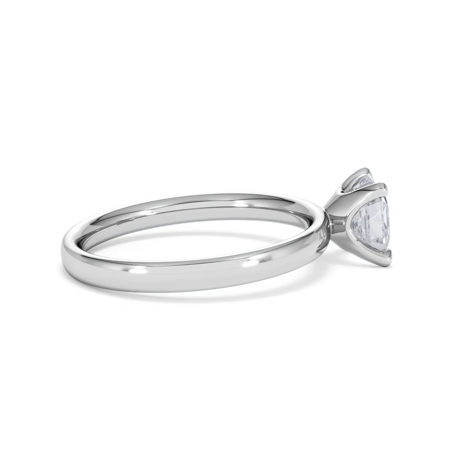 Origin 1.00ct Asscher Cut Lab Diamond Solitaire Engagement Ring in 18K White Gold - Image 30