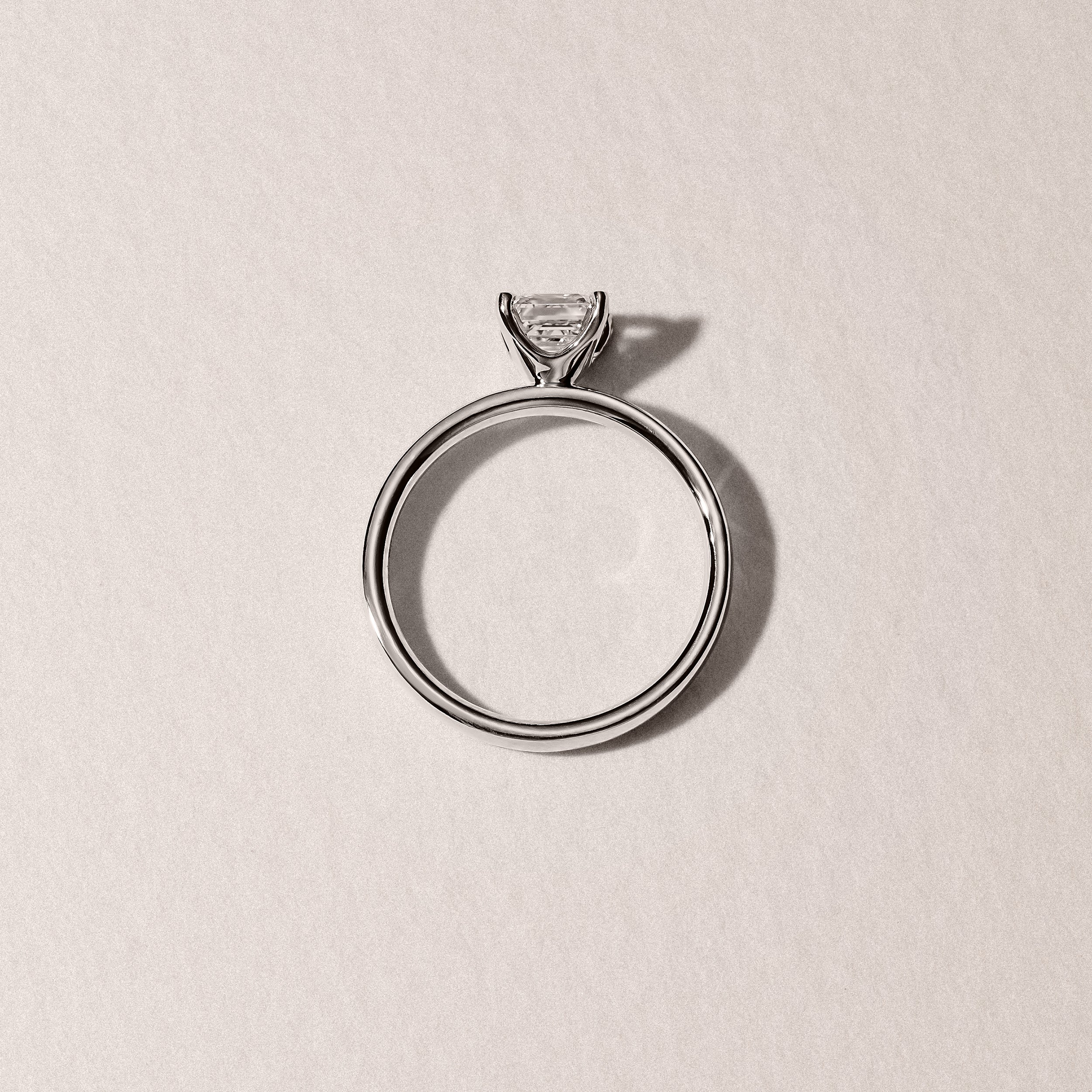 Origin 1.00ct Asscher Cut Lab Diamond Solitaire Engagement Ring in 18K White Gold - Image 6