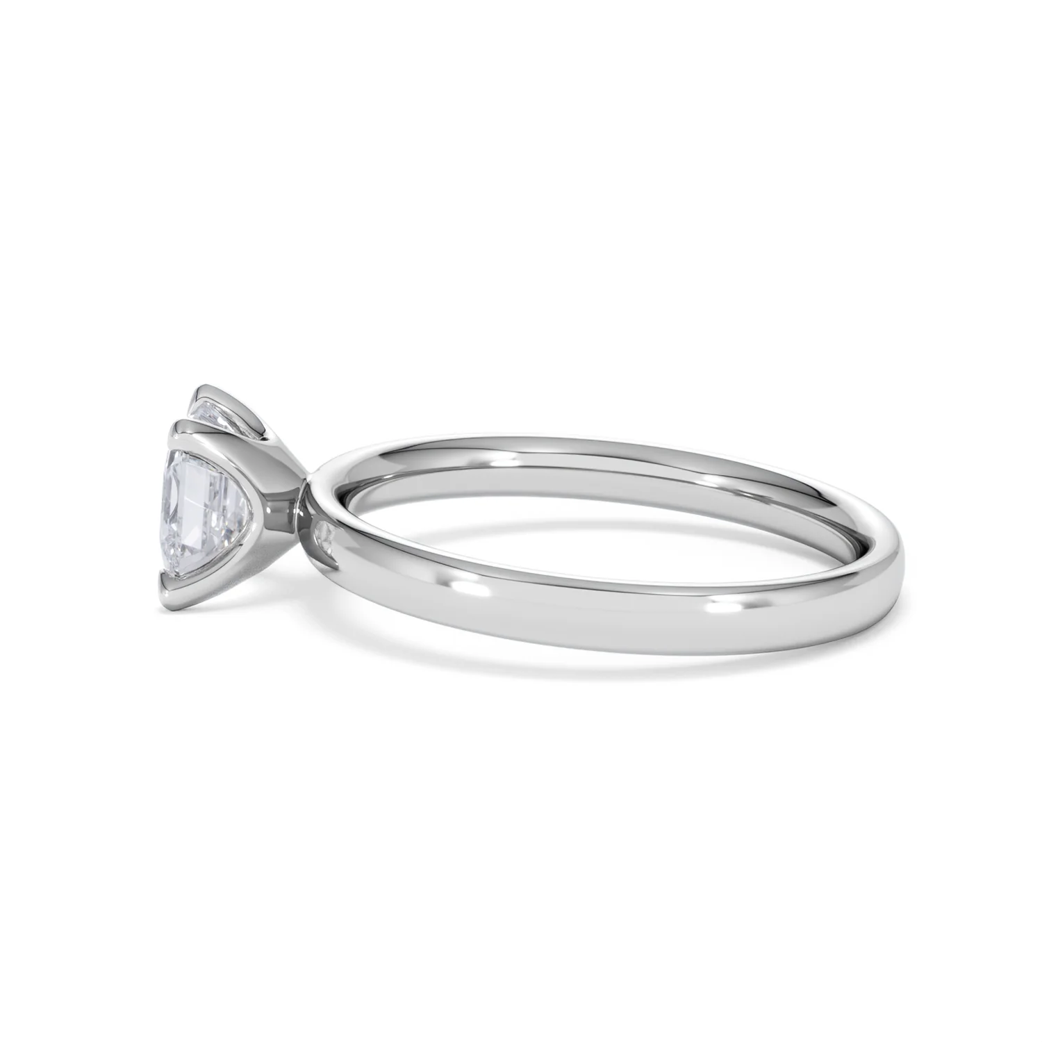 Origin 1.00ct Asscher Cut Lab Diamond Solitaire Engagement Ring in 18K White Gold - Image 67