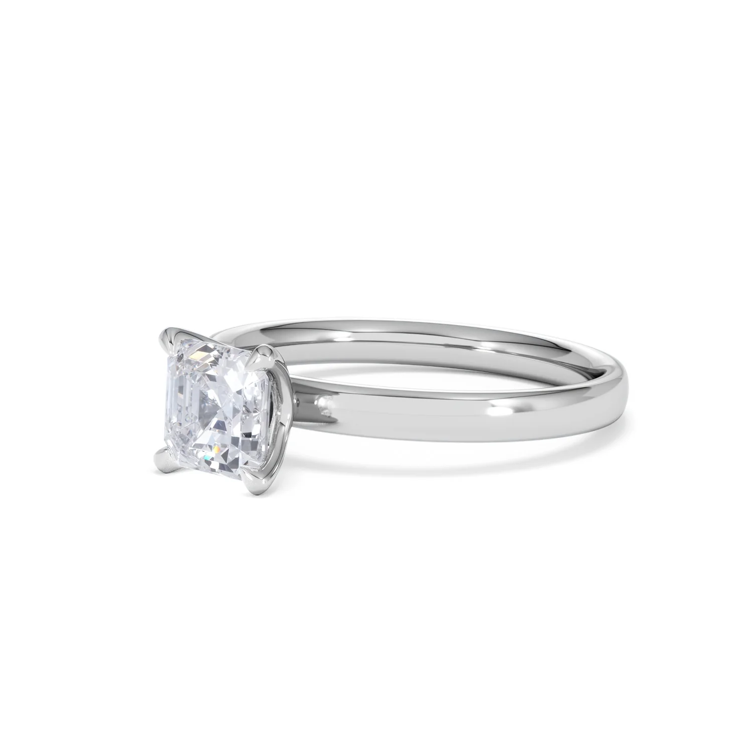 Origin 1.00ct Asscher Cut Lab Diamond Solitaire Engagement Ring in 18K White Gold - Image 79