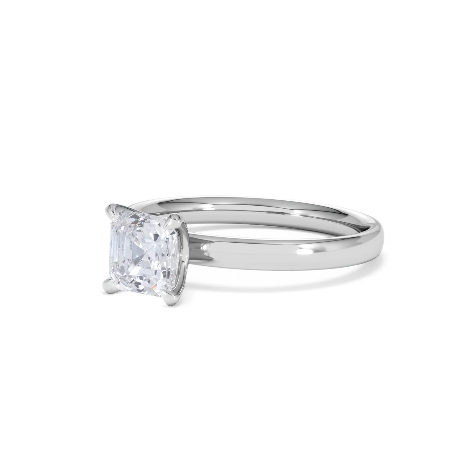 Origin 1.00ct Asscher Cut Lab Diamond Solitaire Engagement Ring in 18K White Gold - Image 80