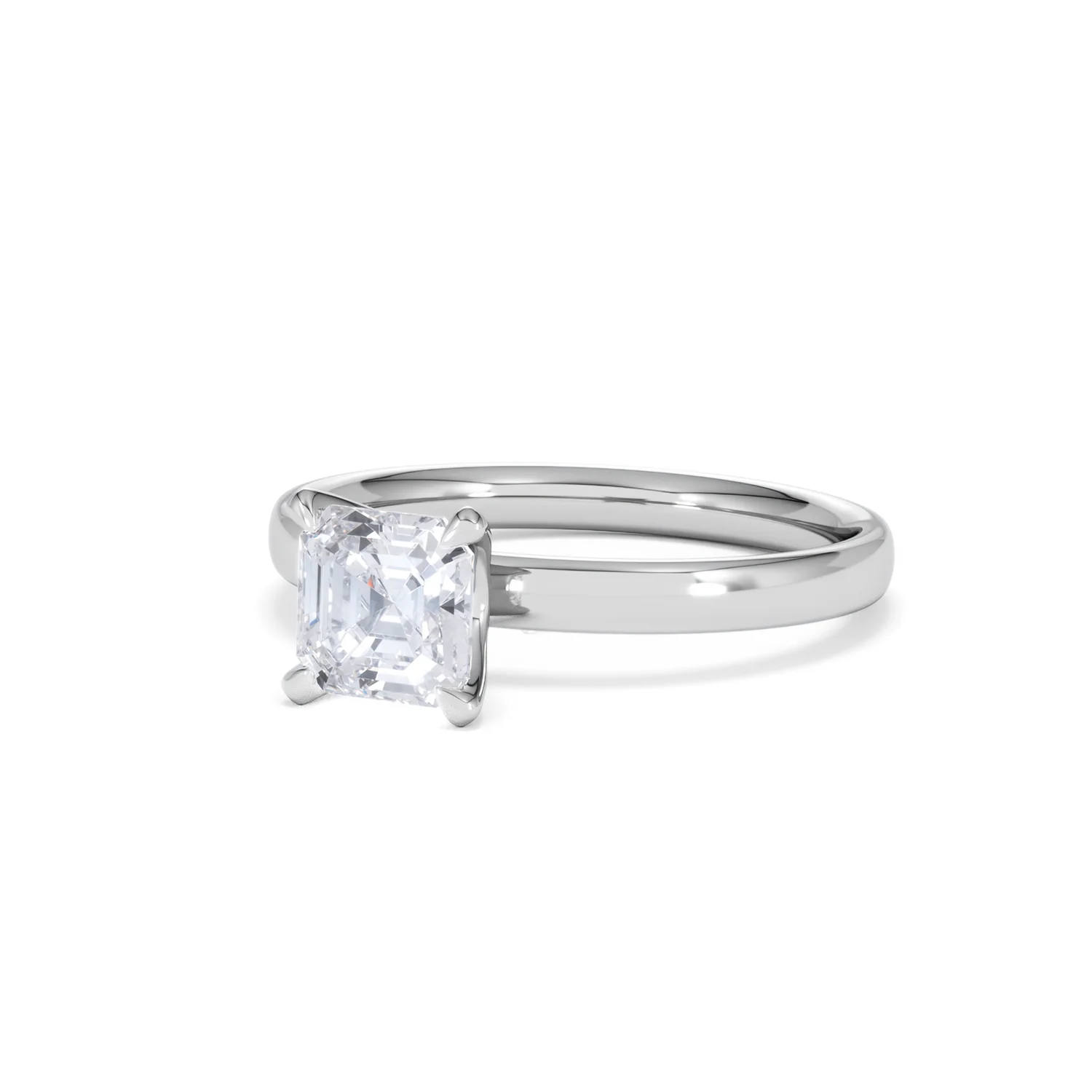 Origin 1.00ct Asscher Cut Lab Diamond Solitaire Engagement Ring in 18K White Gold - Image 82