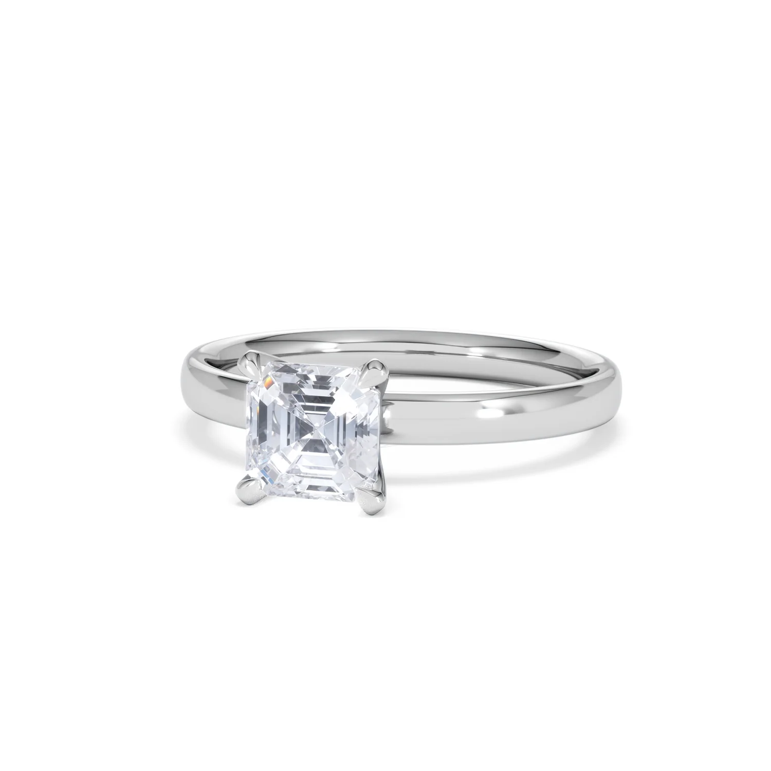 Origin 1.00ct Asscher Cut Lab Diamond Solitaire Engagement Ring in 18K White Gold - Image 84