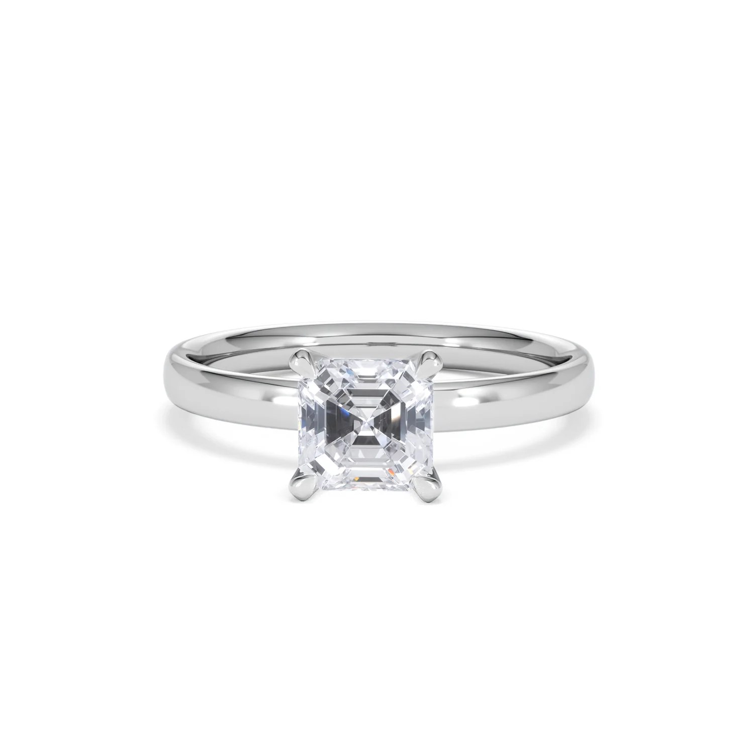Origin 1.00ct Asscher Cut Lab Diamond Solitaire Engagement Ring in 18K White Gold - Image 87
