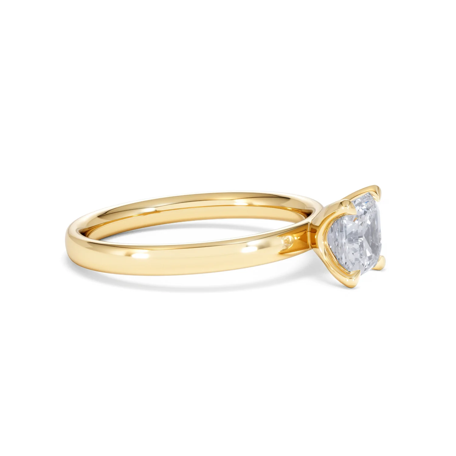 Origin 1.00ct Asscher Cut Lab Diamond Solitaire Engagement Ring in 18K Yellow Gold - Image 21