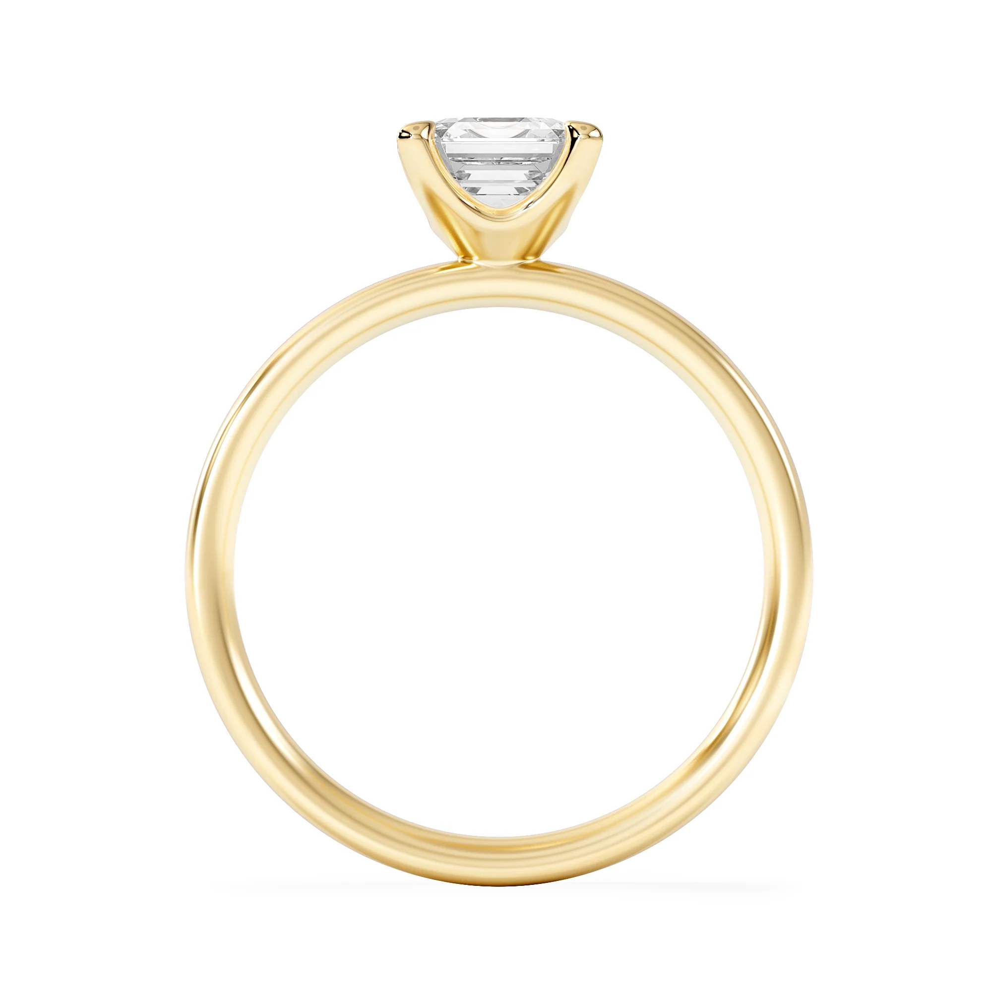 Origin 1.00ct Asscher Cut Lab Diamond Solitaire Engagement Ring in 18K Yellow Gold - Image 3