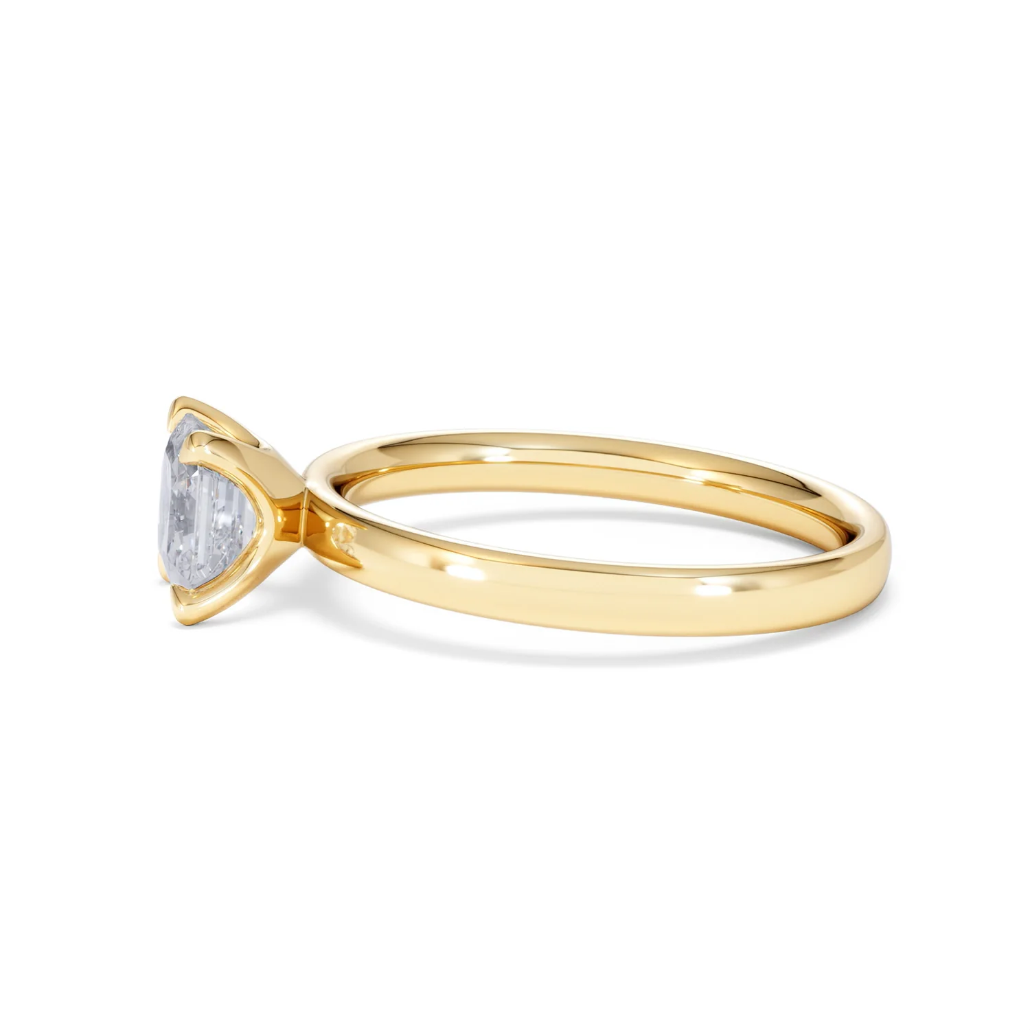 Origin 1.00ct Asscher Cut Lab Diamond Solitaire Engagement Ring in 18K Yellow Gold - Image 69