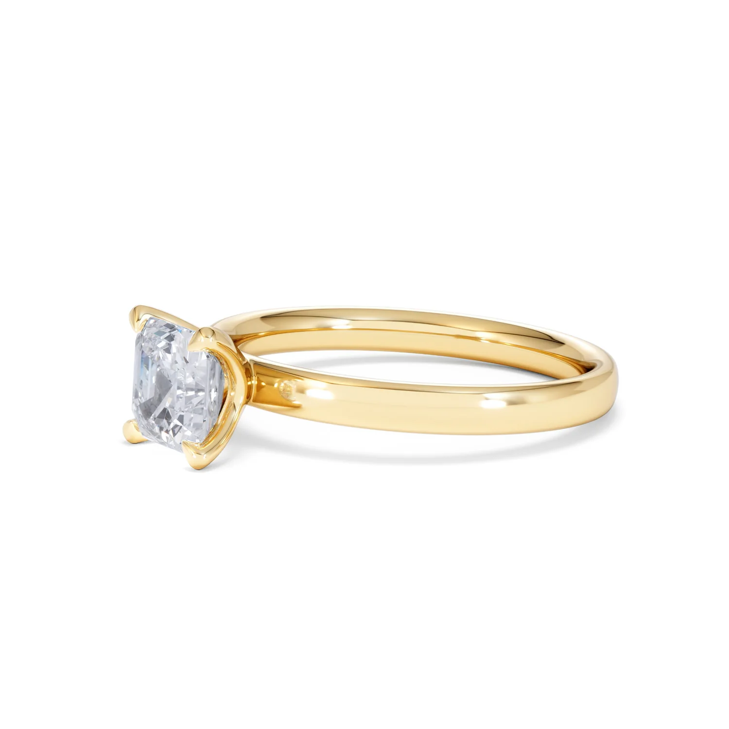 Origin 1.00ct Asscher Cut Lab Diamond Solitaire Engagement Ring in 18K Yellow Gold - Image 75