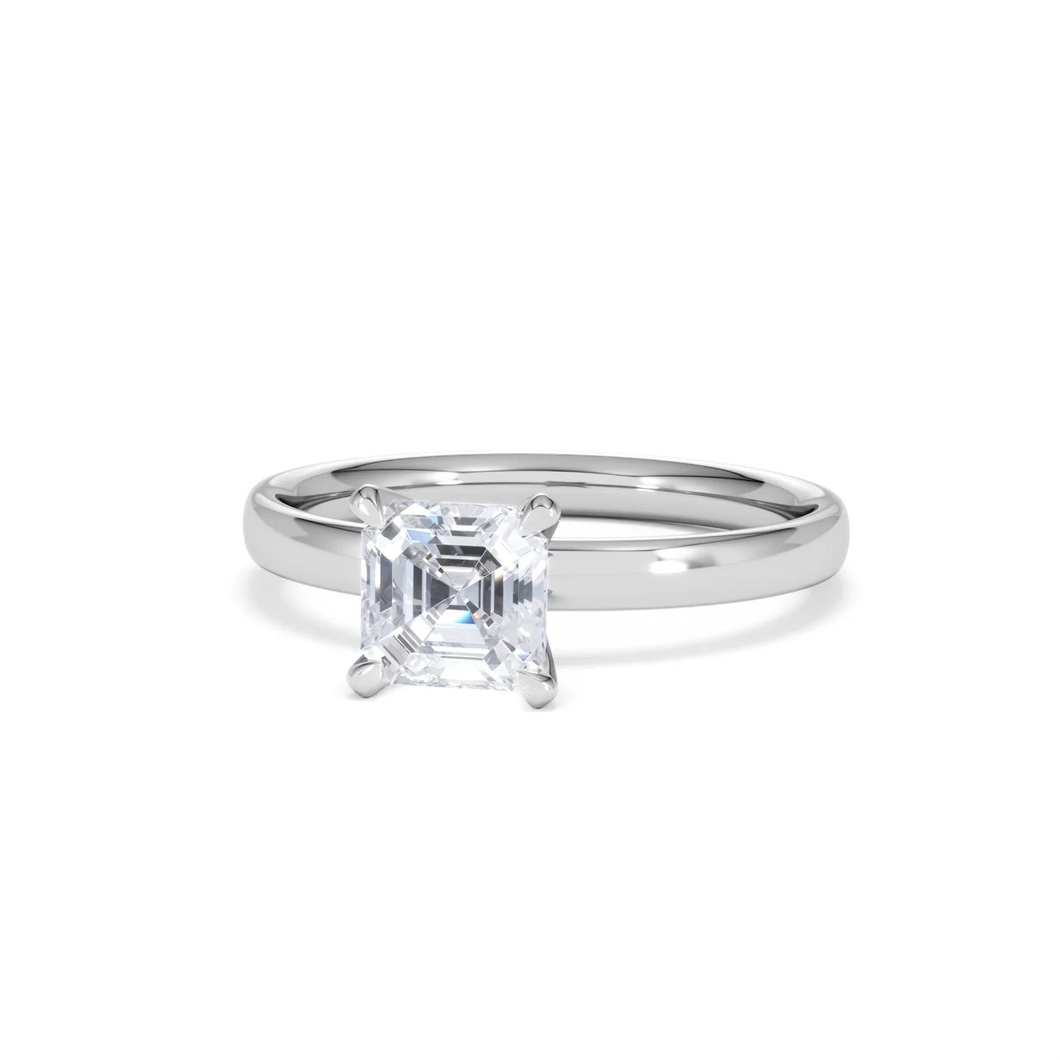 Origin 1.00ct Asscher Cut Lab Diamond Solitaire Engagement Ring in Platinum - Image 85