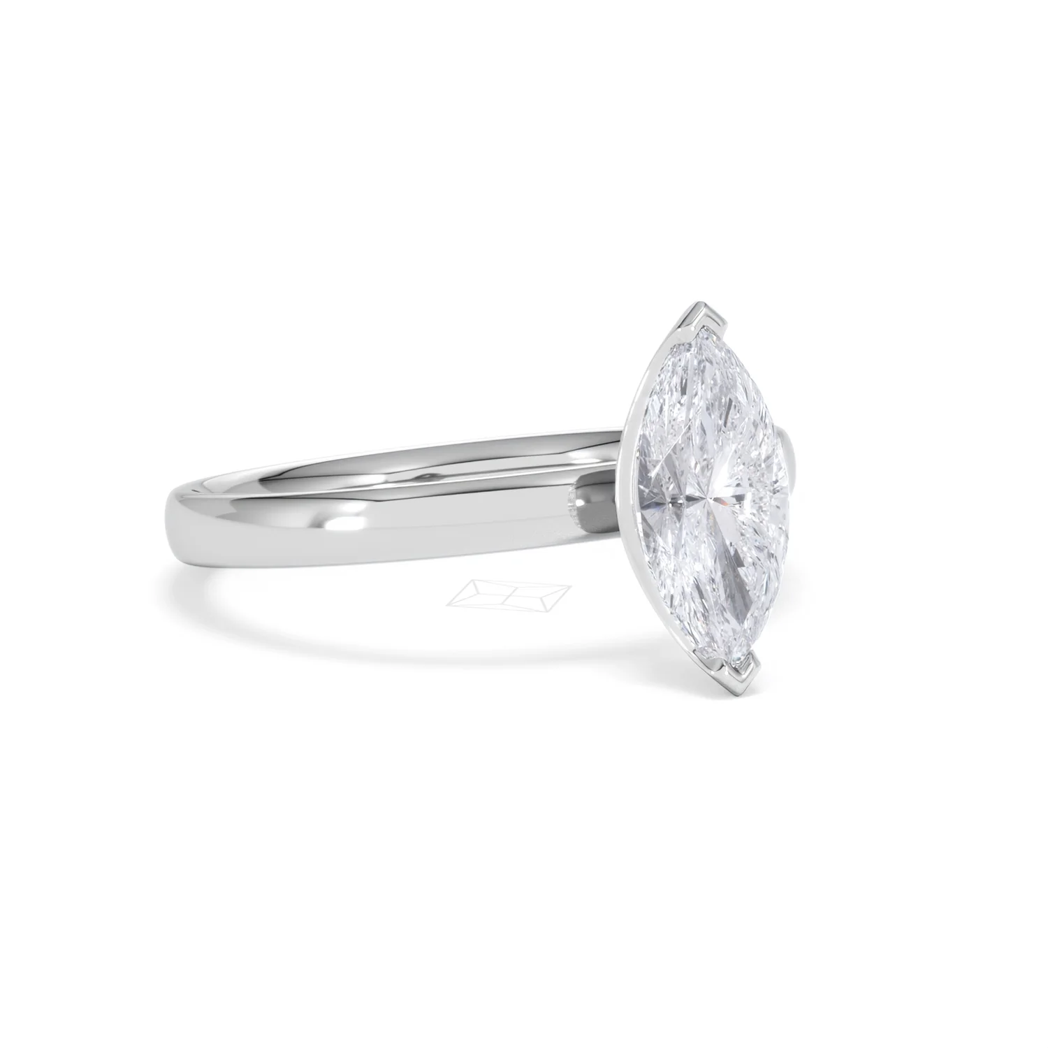 Origin 1.00ct Marquise Cut Lab Diamond Solitaire Engagement Ring in 18K White Gold - Image 15